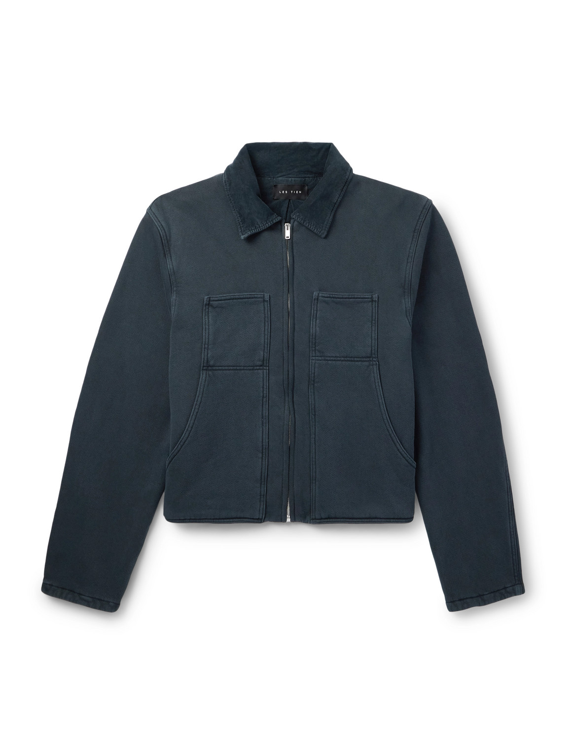 Les Tien Cotton-jersey Zip-up Jacket In Blue
