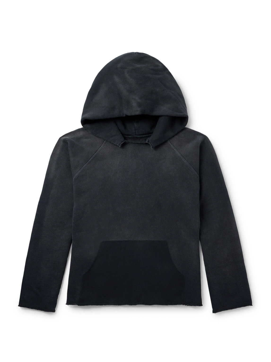 Les Tien Distressed Cotton-jersey Hoodie In Black