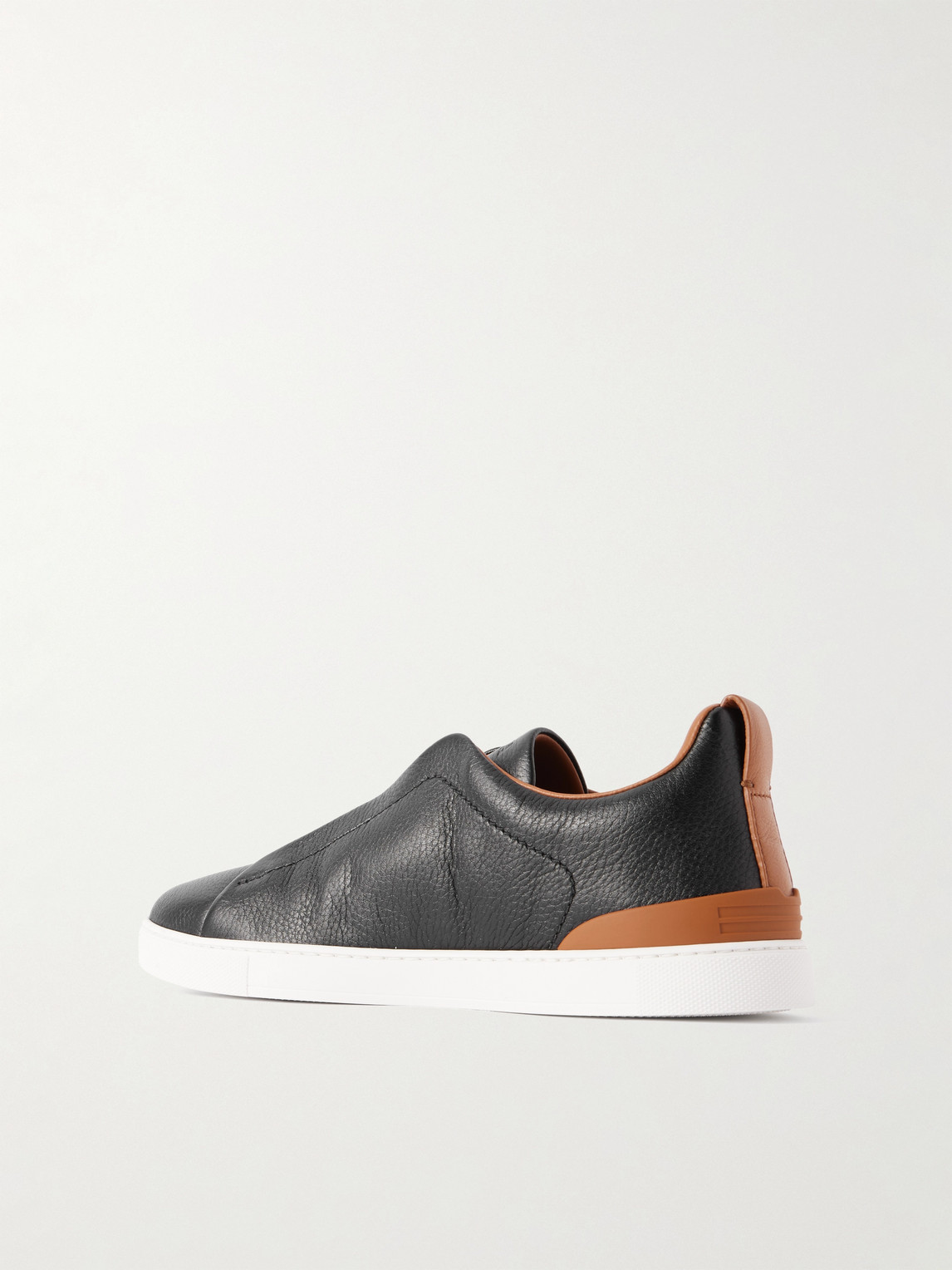 Zegna Sole Contrast Sneakers Pull Tab In Black