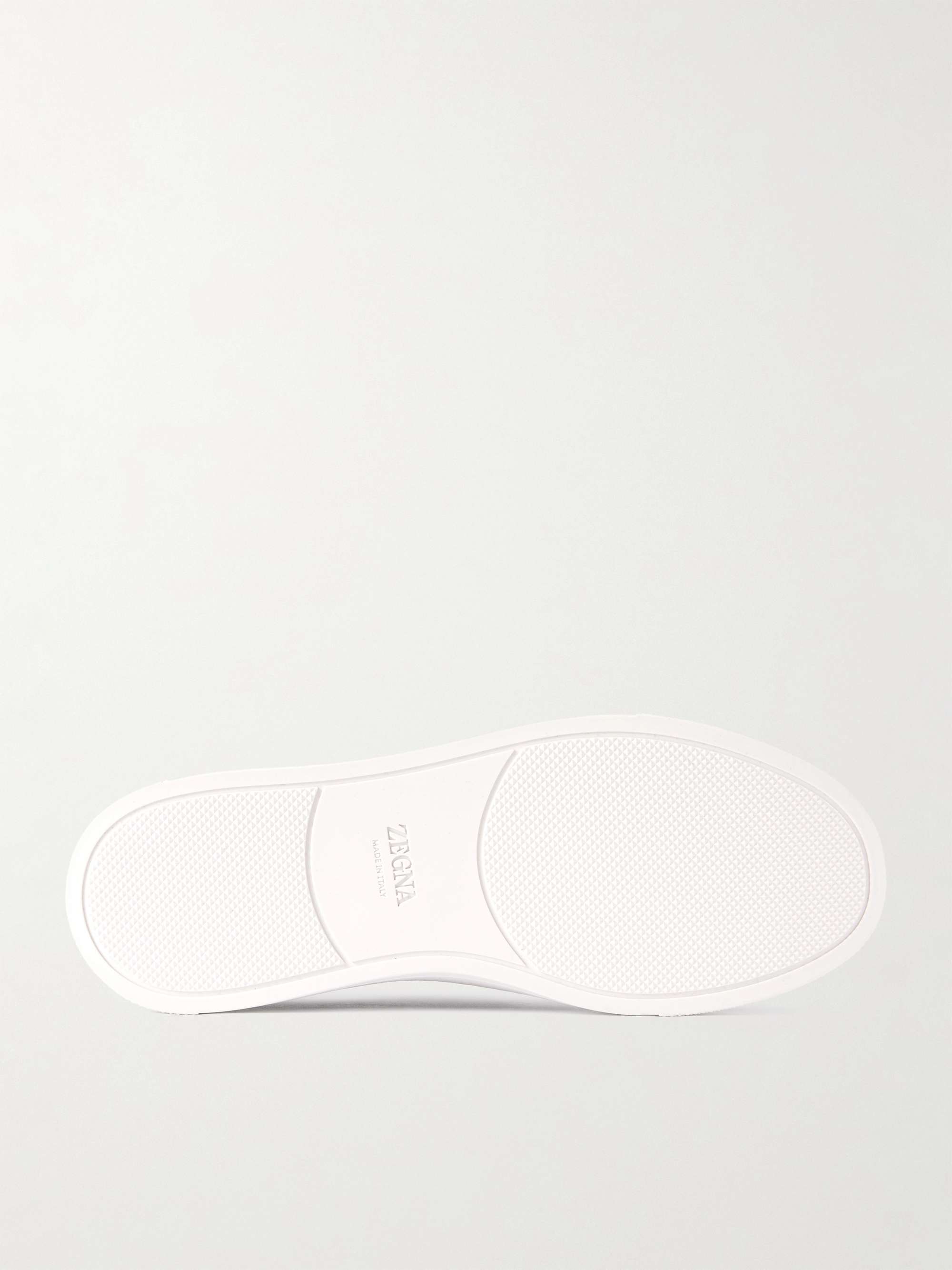 ZEGNA Triple Stitch Full-Grain Leather Sneakers
