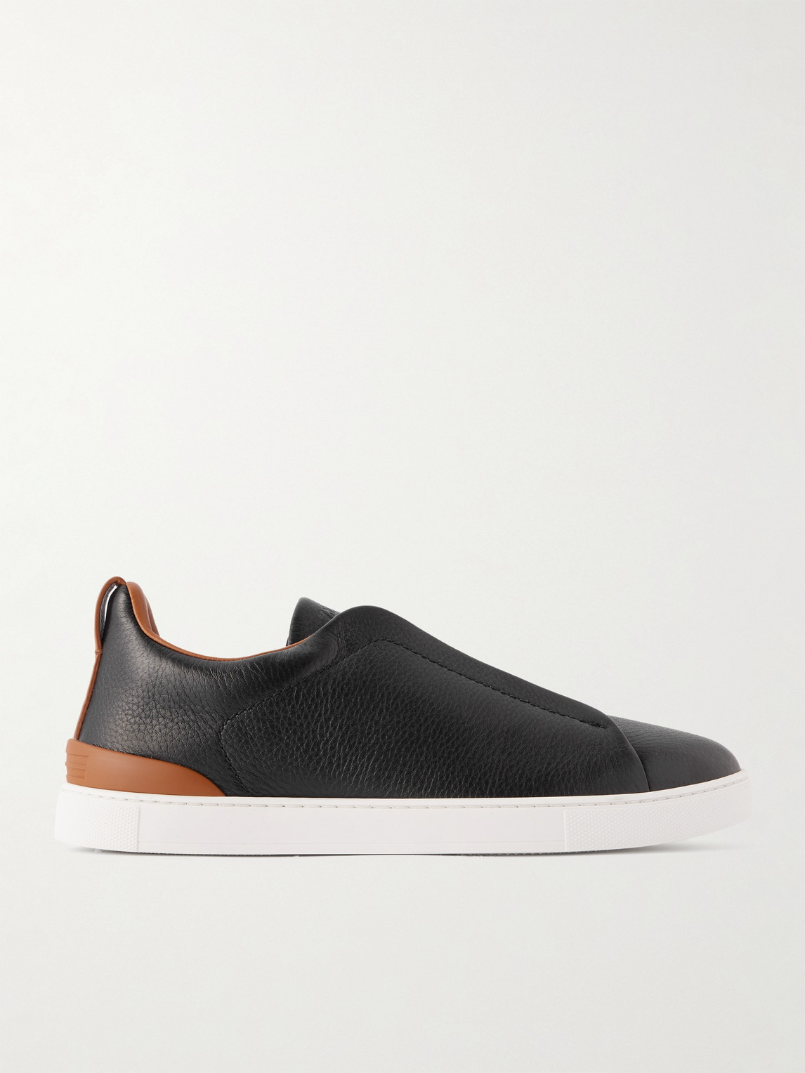 Zegna Triple Stitch™ Full-Grain Leather Slip-On Sneakers - Men