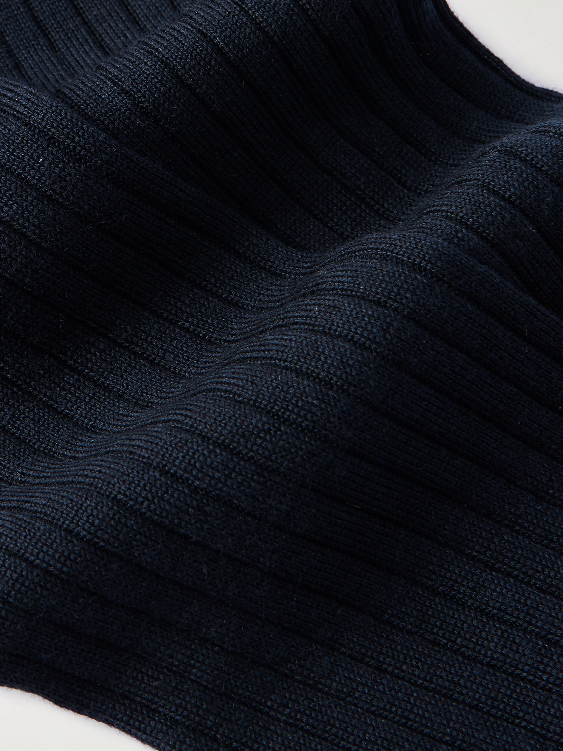Loro Piana Sottile Ribbed Wool, Cashmere And Silk-blend Socks