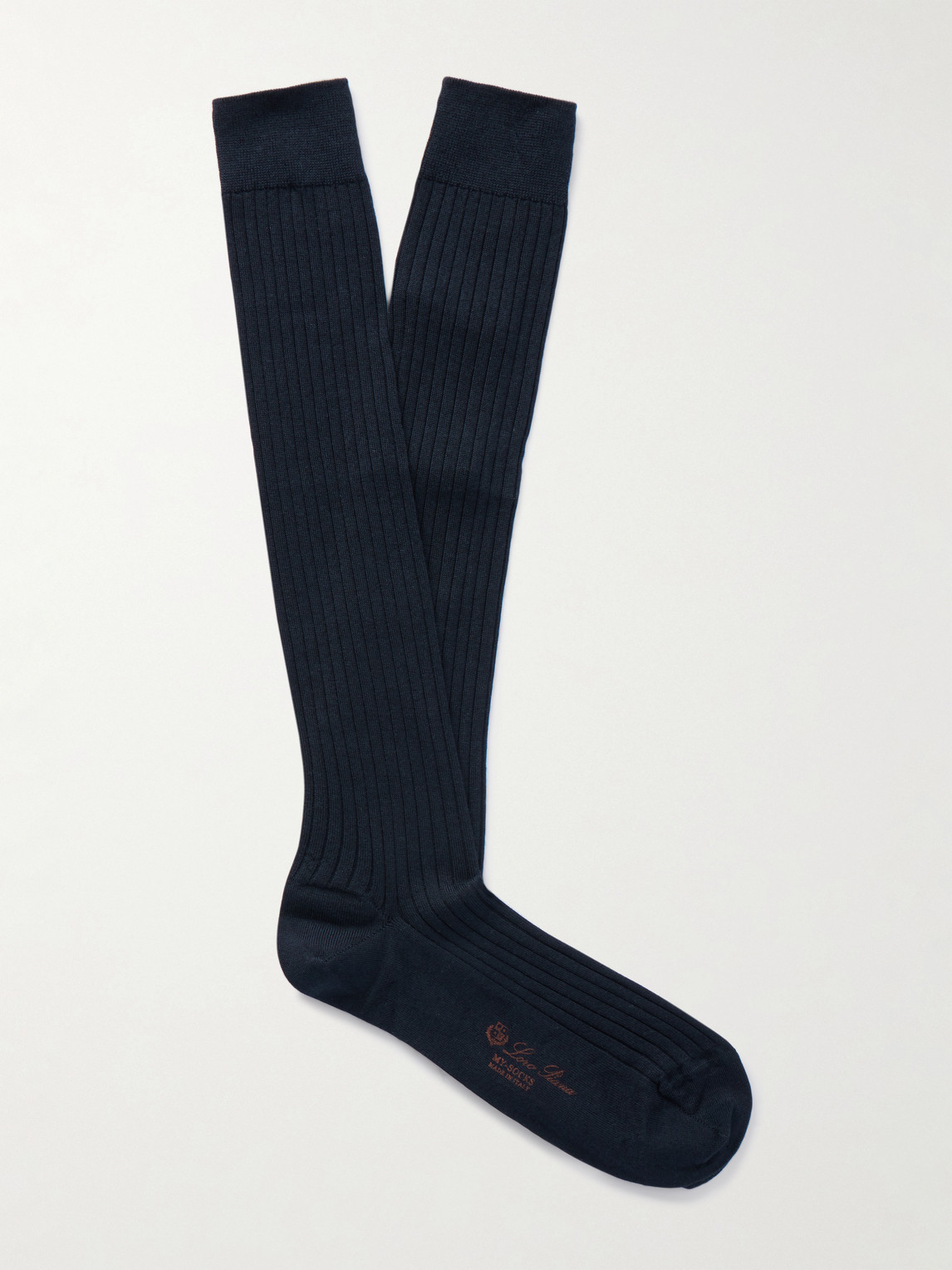 Loro Piana Sottile Ribbed Wool, Cashmere and Silk-Blend Socksen