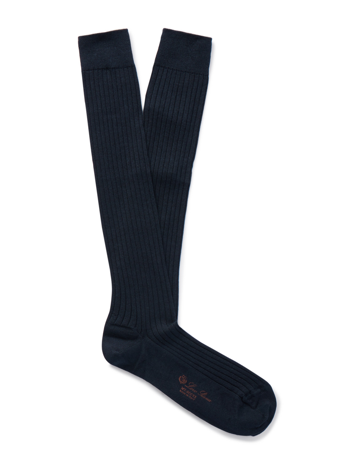 Loro Piana Sottile Ribbed Wool, Cashmere And Silk-blend Socks