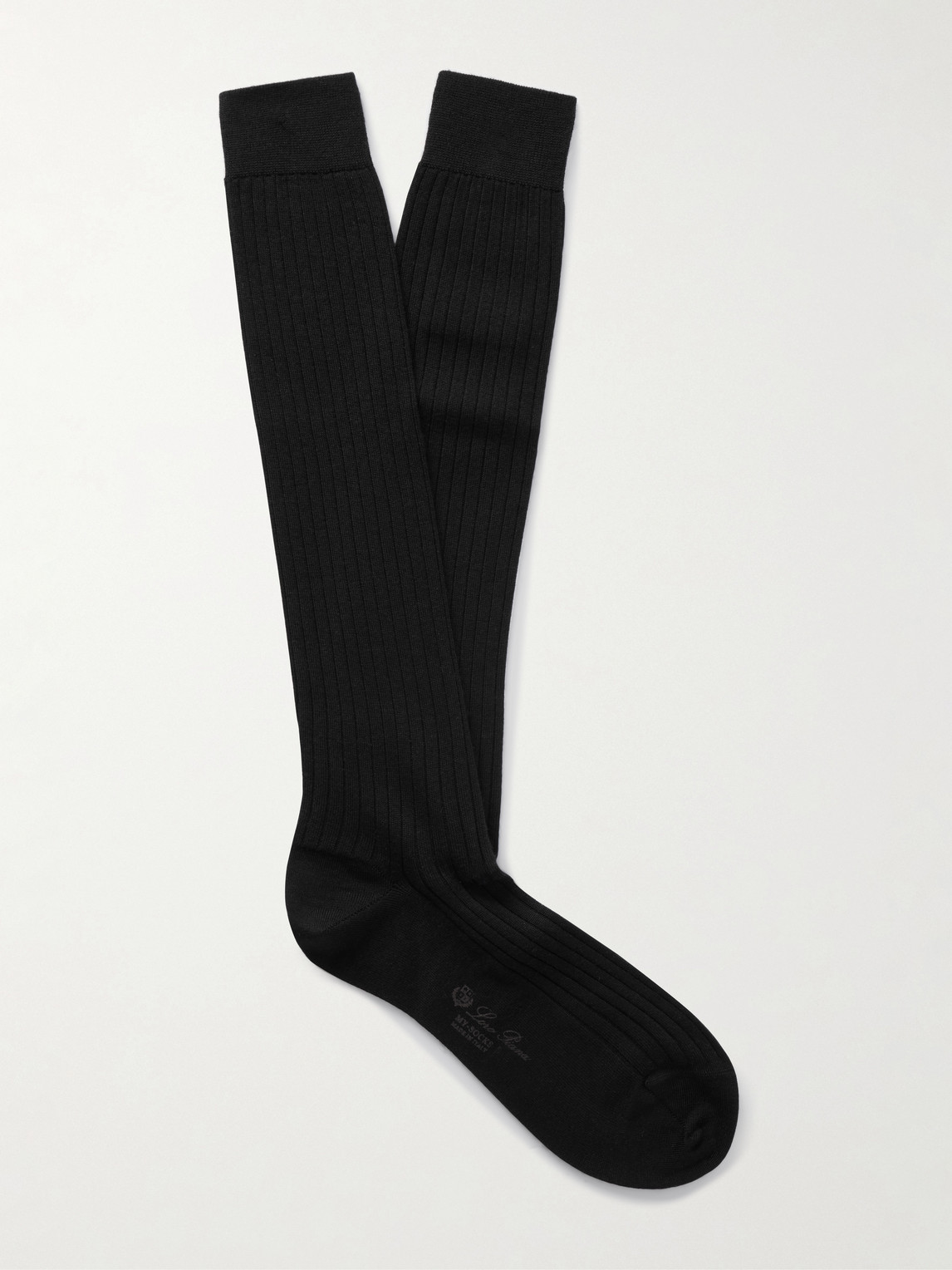 Loro Piana Sottile Ribbed Wool, Cashmere and Silk-Blend Socksen