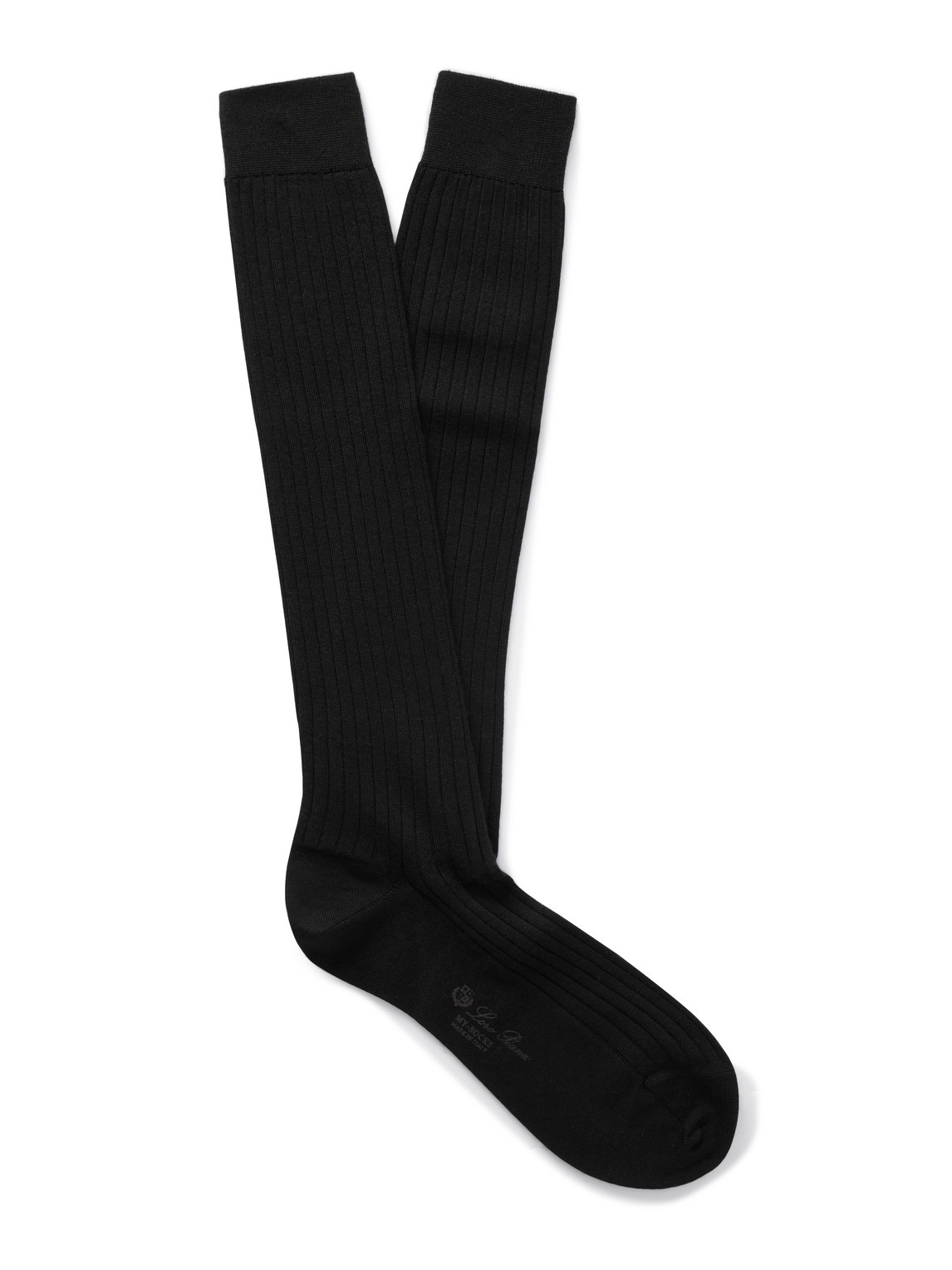 Loro Piana Sottile Ribbed Wool, Cashmere And Silk-blend Socks