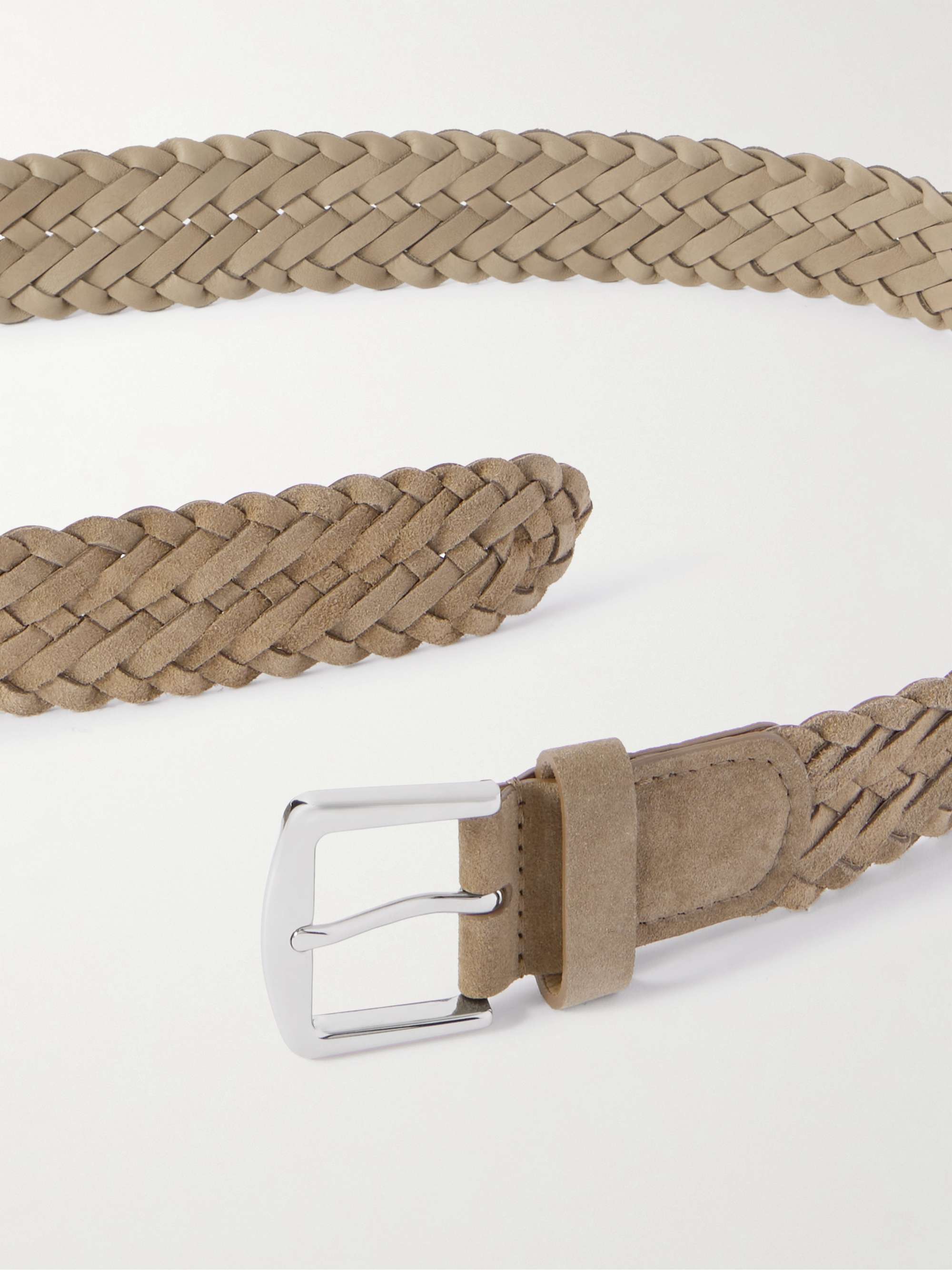 LORO PIANA 4cm Woven Suede Belt