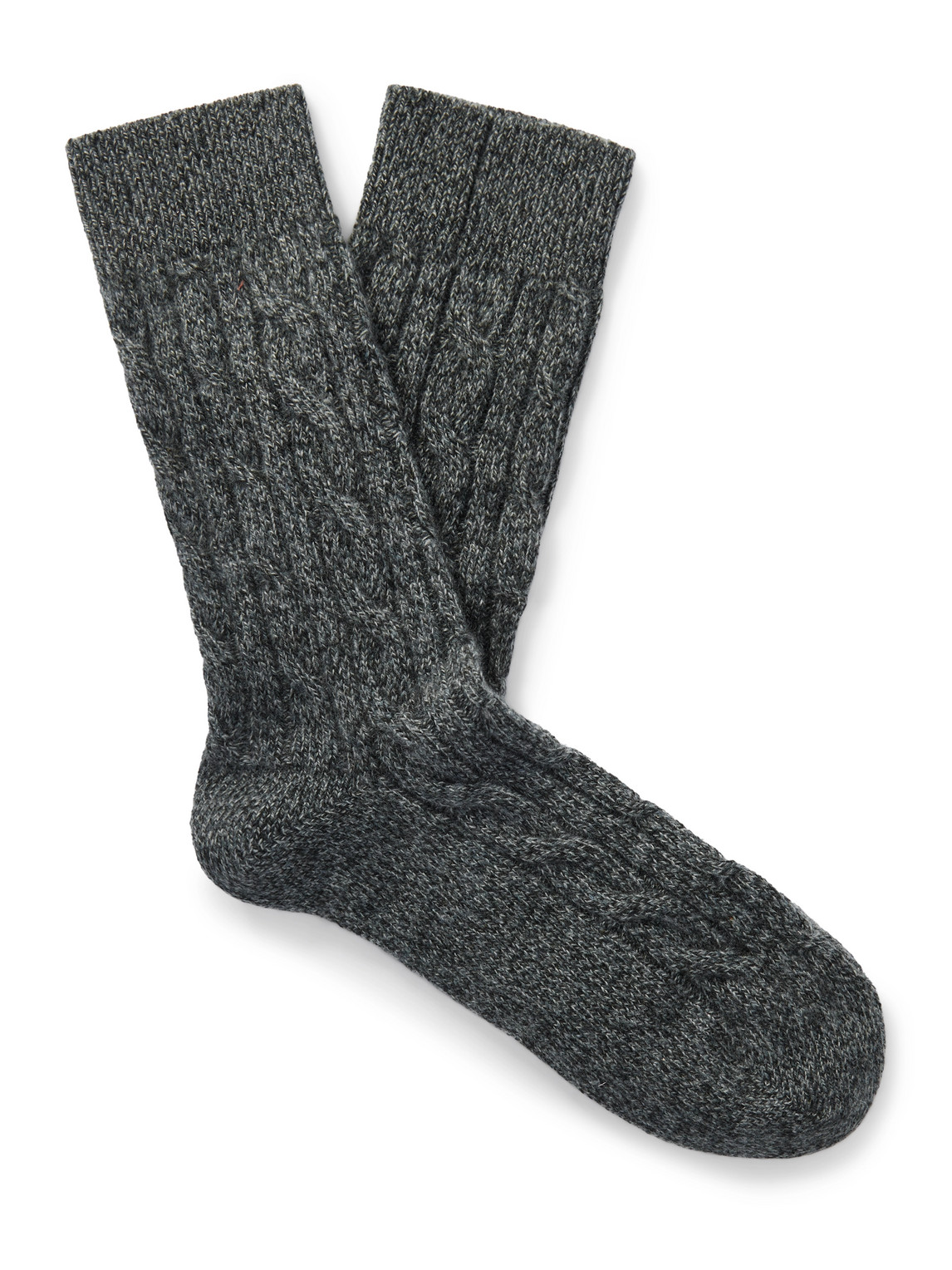 Loro Piana Treccia Baby Cashmere Socks In Gray