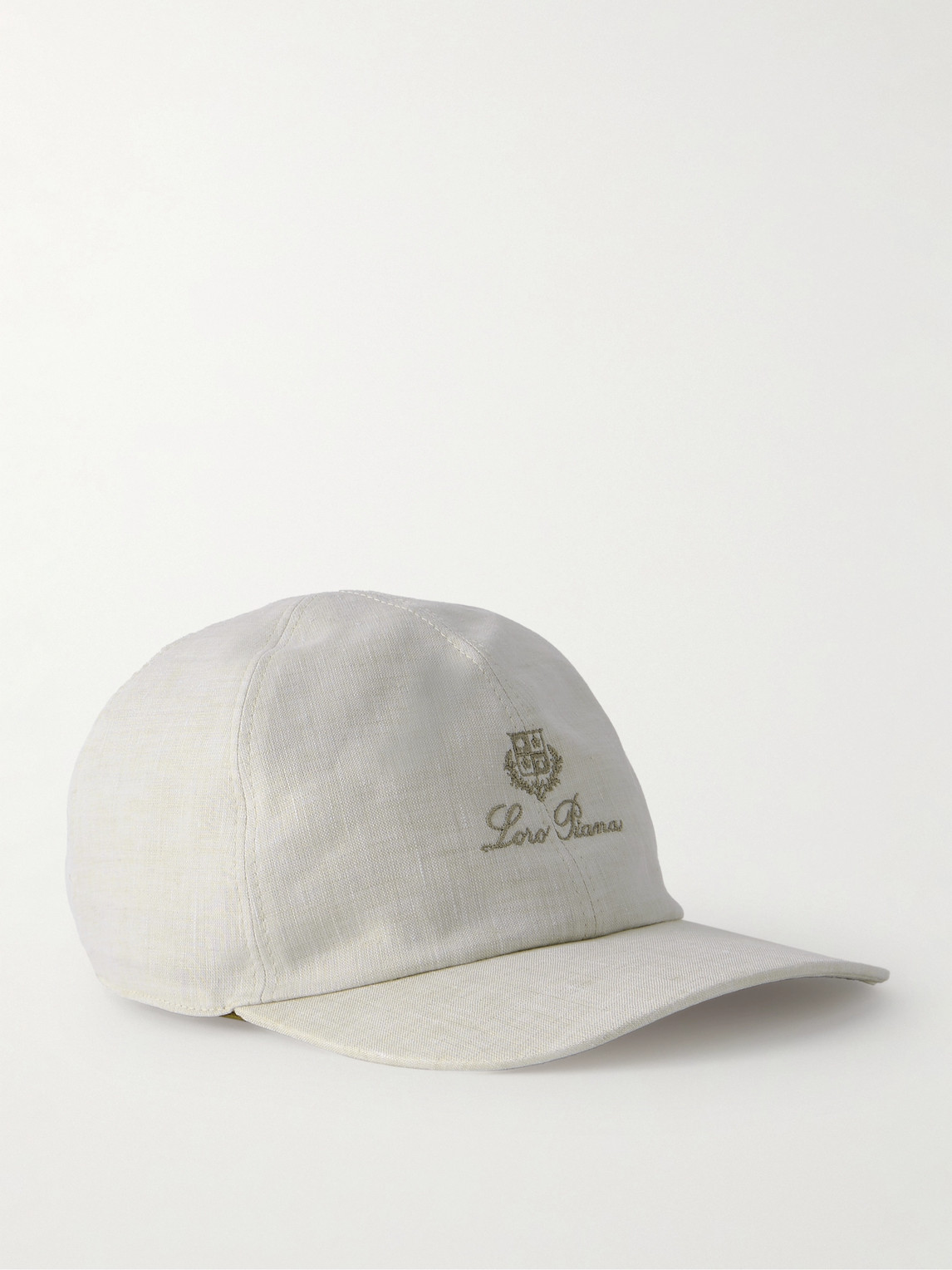 Loro Piana Logo-embroidered Linen Baseball Cap In White