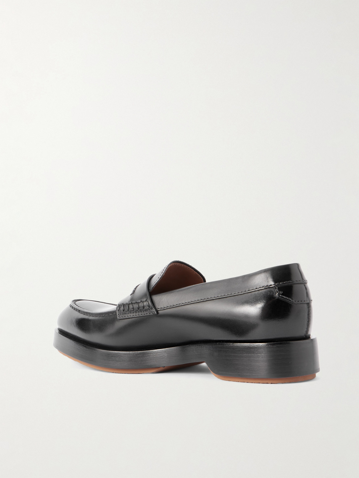 Zegna Udine Leather Penny Loafers In Blue