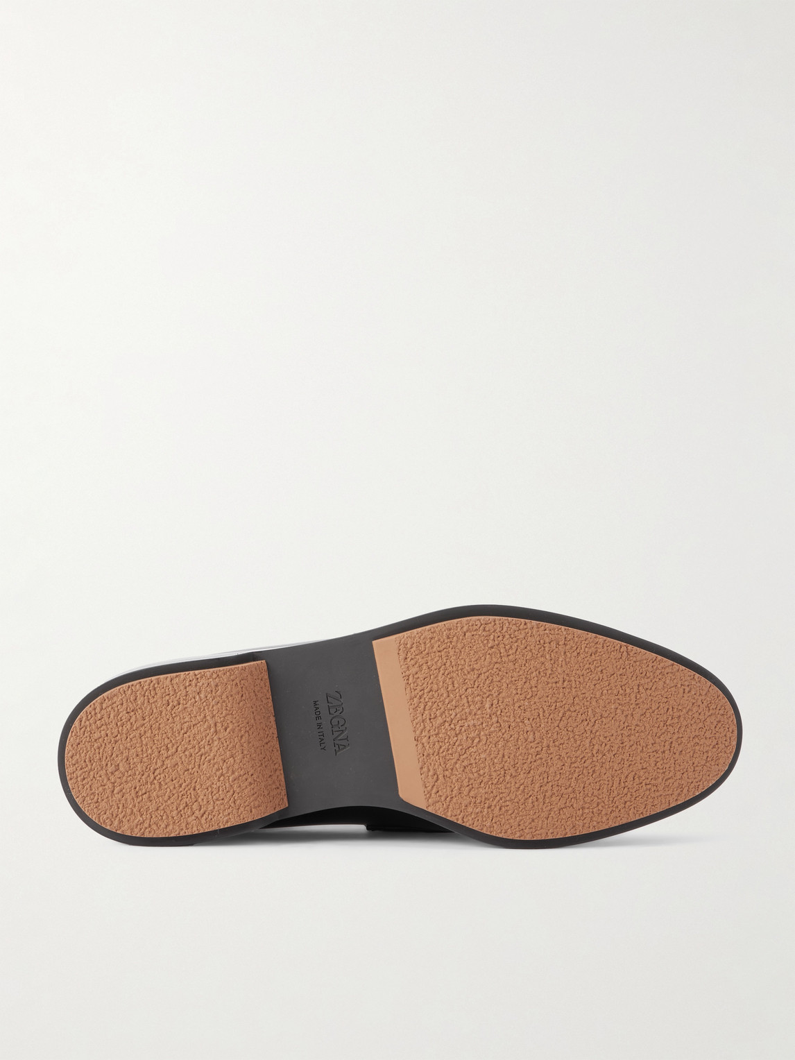 Zegna Udine Leather Penny Loafers In Blue