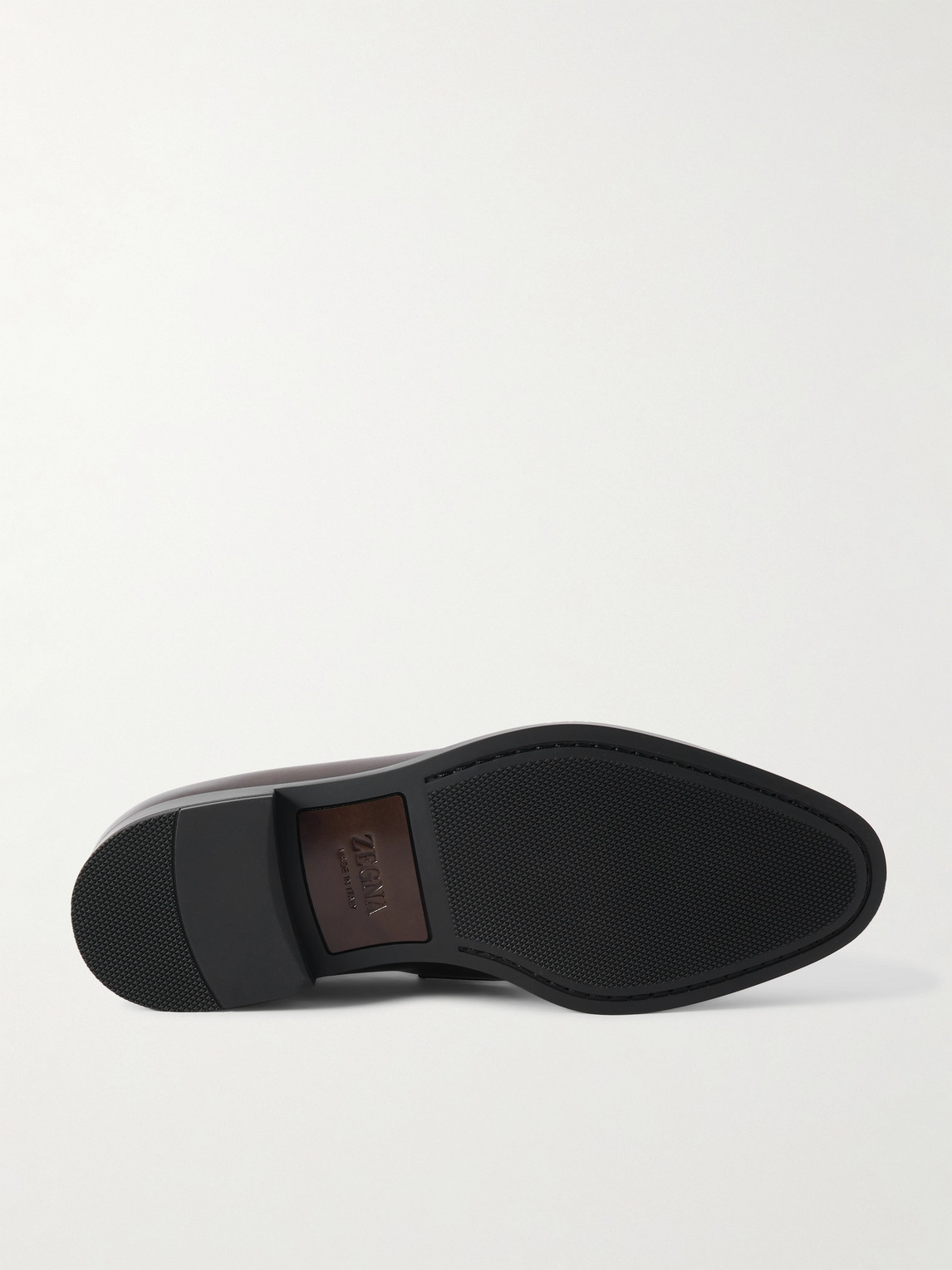 Zegna New Classic Flex Glossed-leather Penny Loafers In Brown
