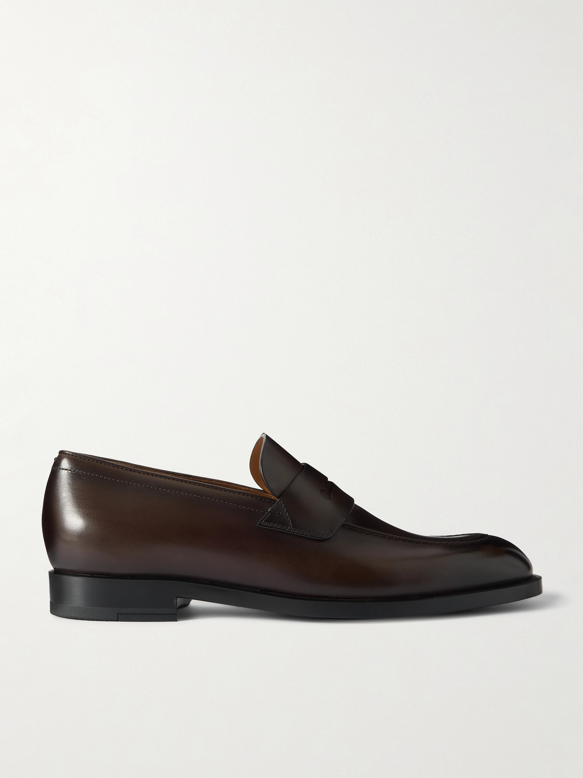 Zegna New Classic Flex Glossed-Leather Penny Loafers - Men