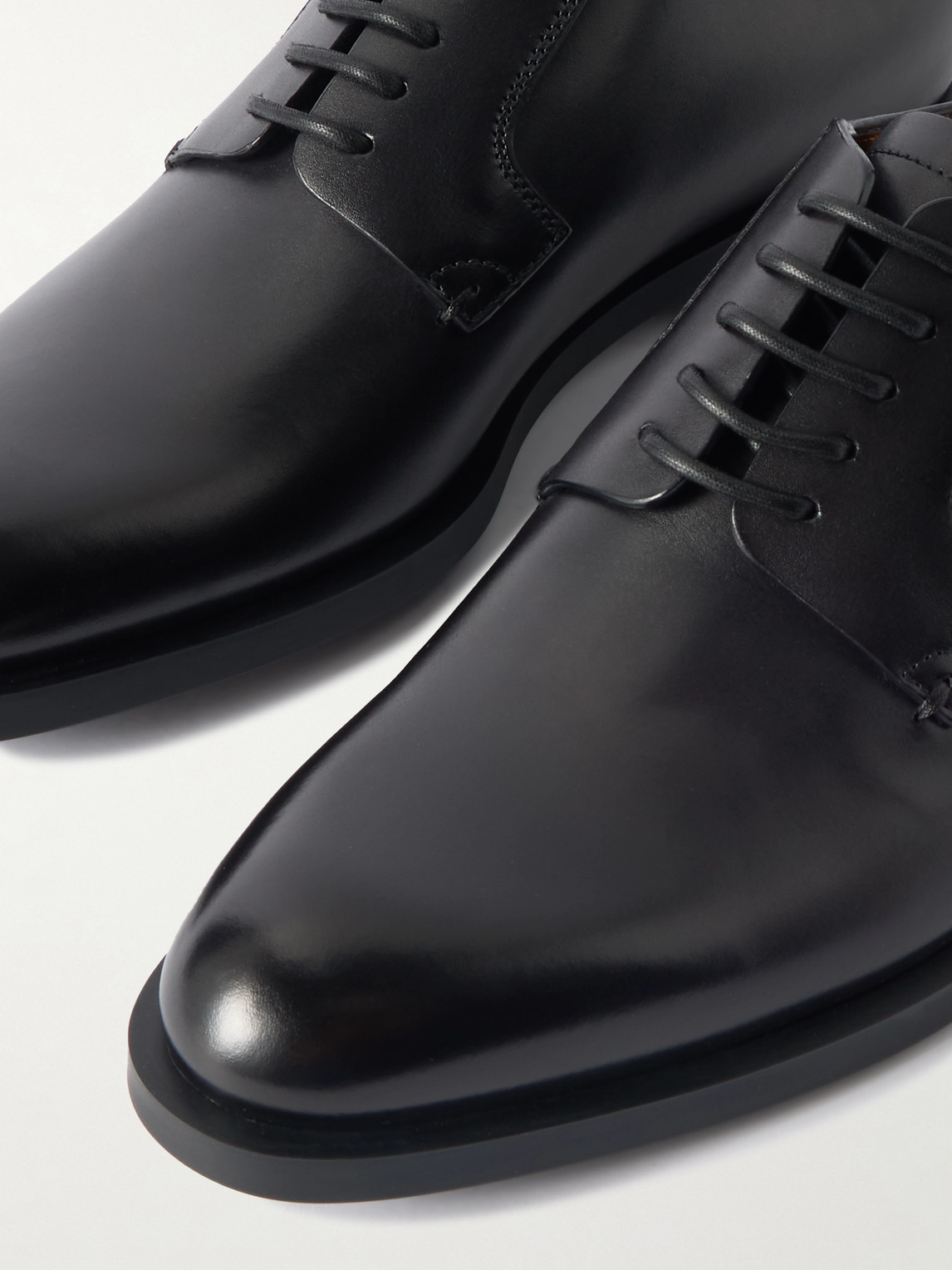 Zegna Leather Classic Flex Derby Shoes In Animal Print