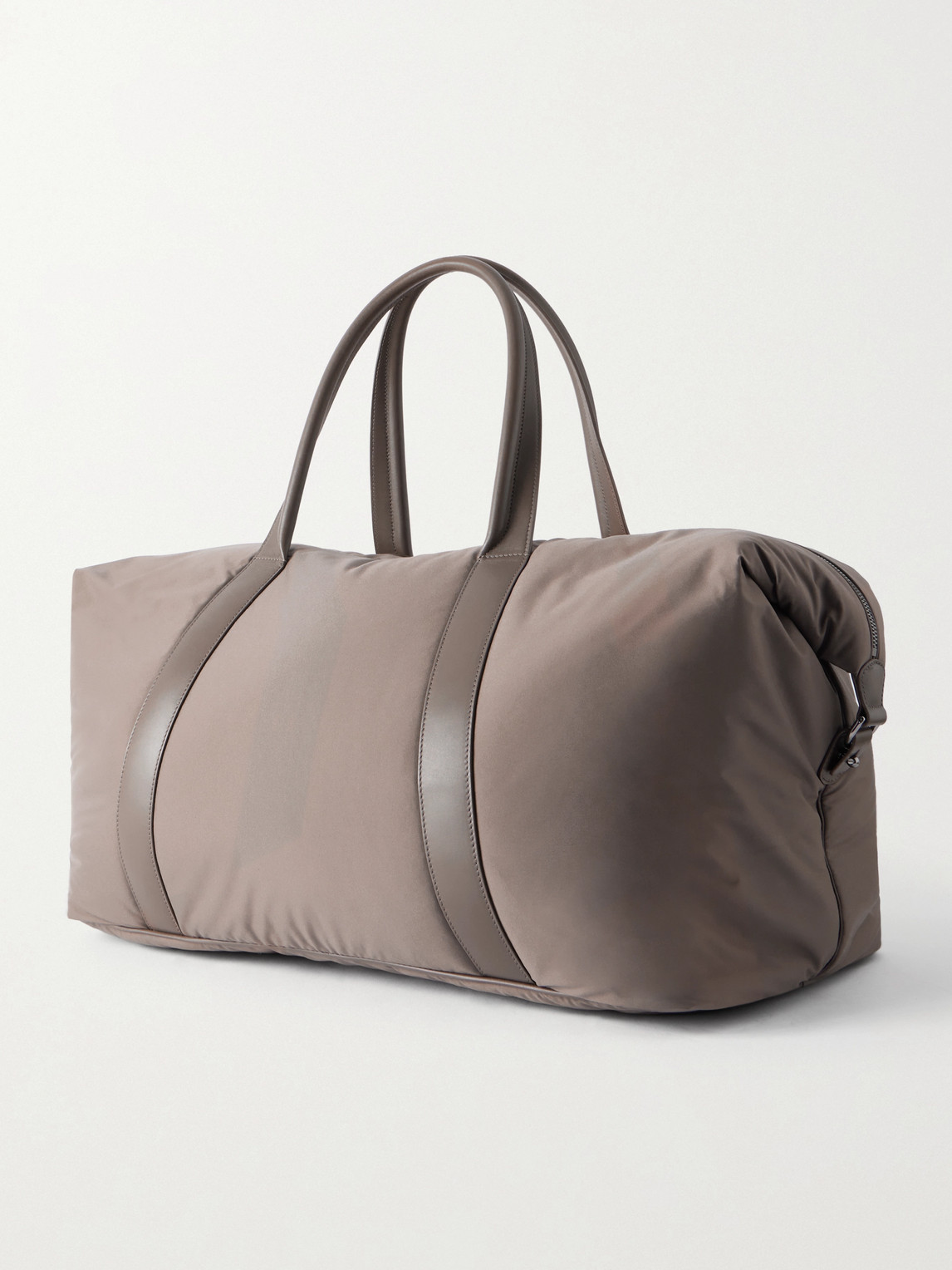 Loro Piana - Leather-trimmed Shell Weekend Bag - Men - Brown 