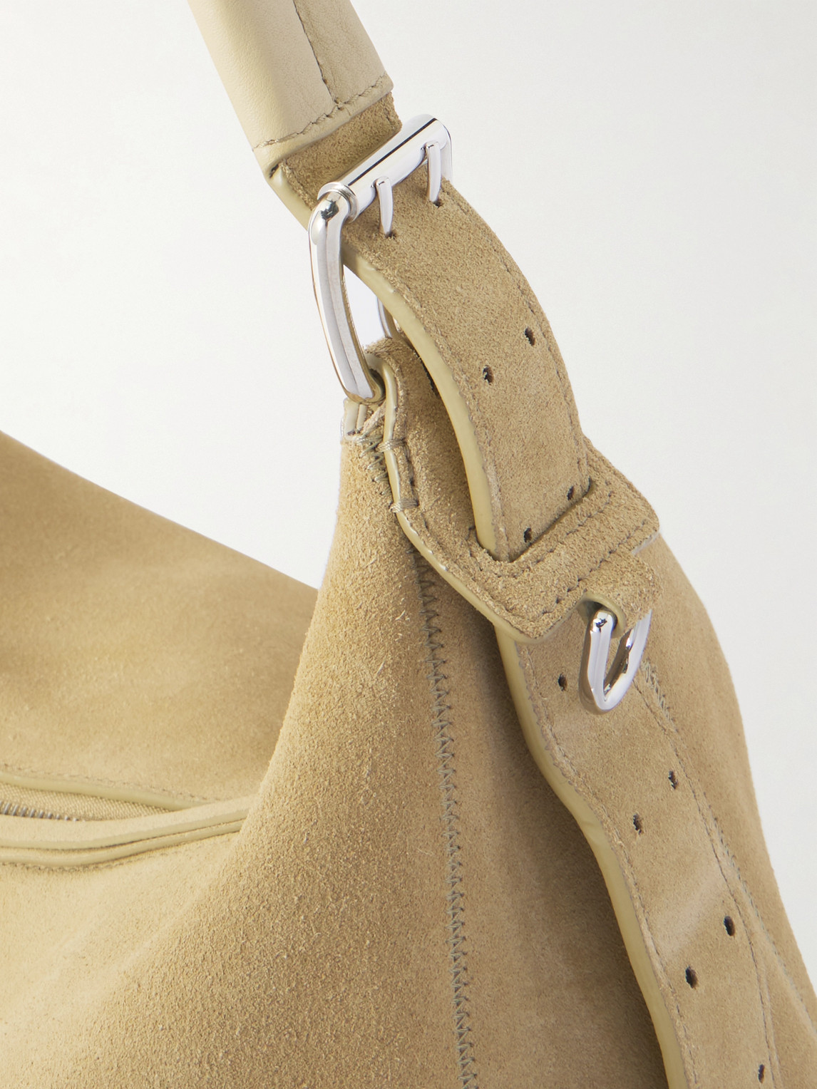 Lemaire Leather-trimmed Suede Tote In Neutral
