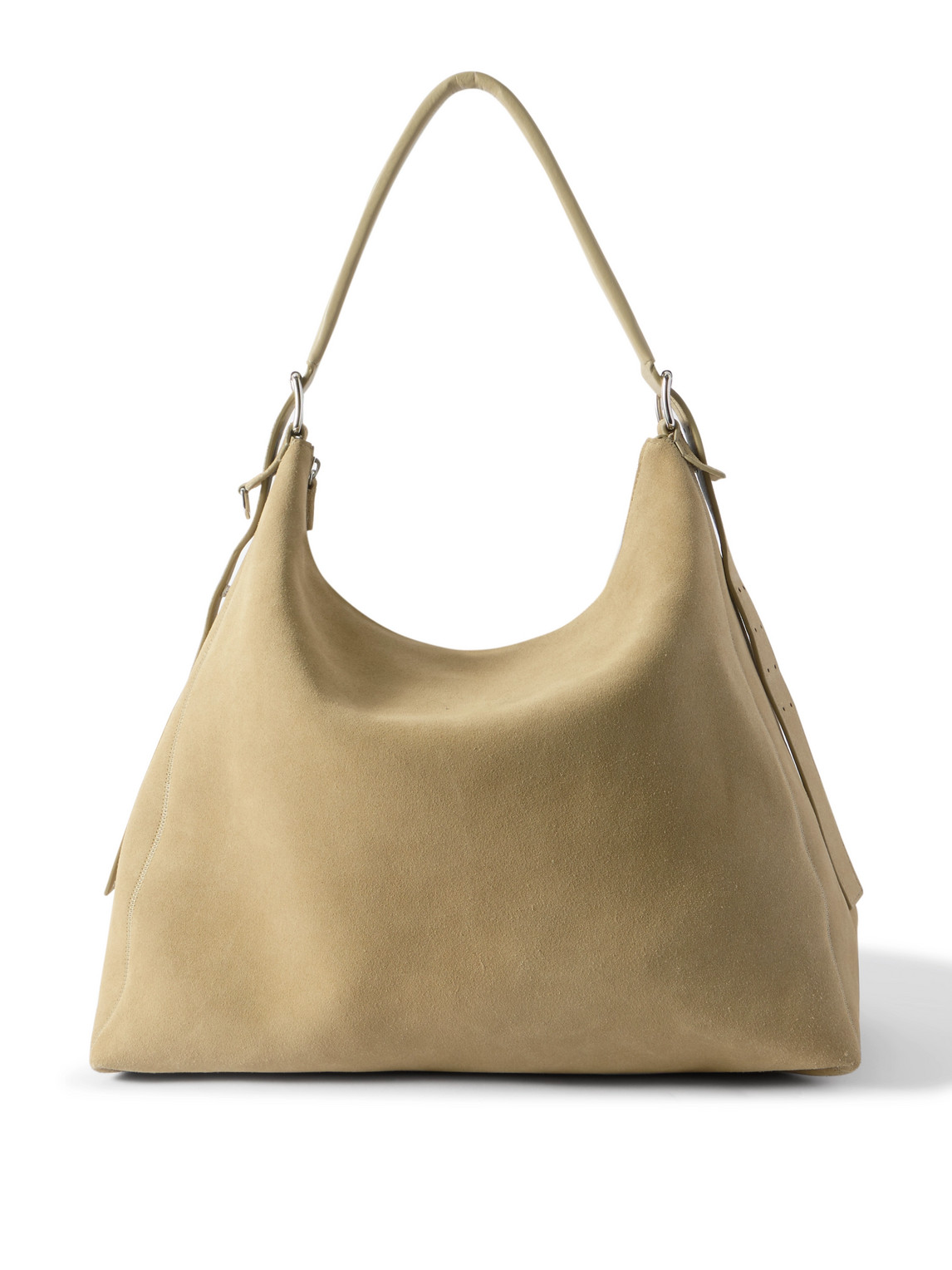 Lemaire Leather-trimmed Suede Tote In Neutral