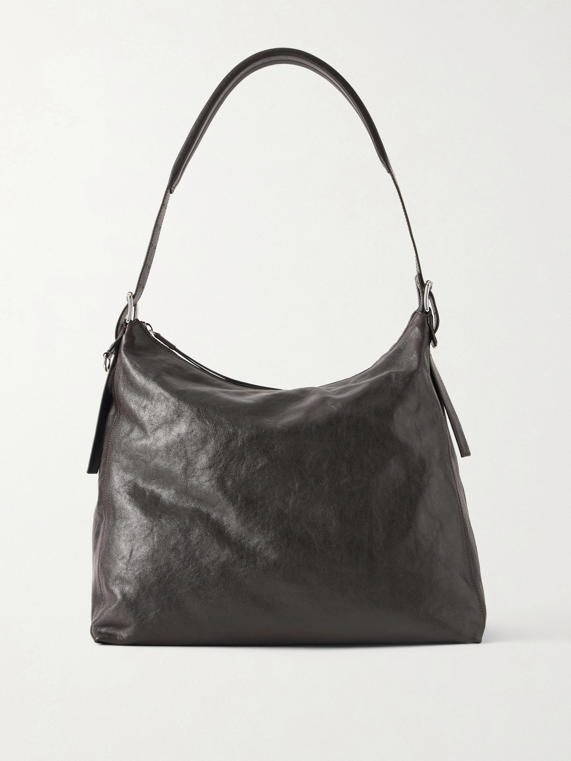 Belted Leather Tote Bag