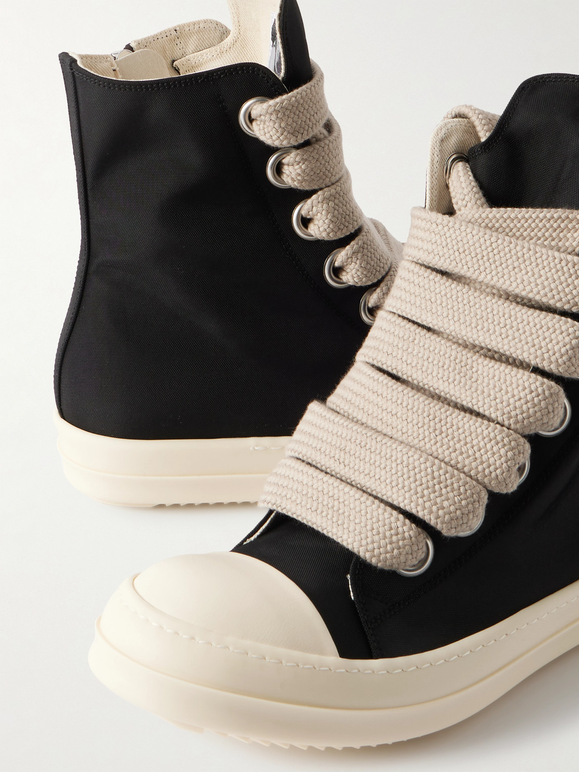 Rick Owens Drkshdw Jumbolace Nylon-canvas High-top Sneakers In Black