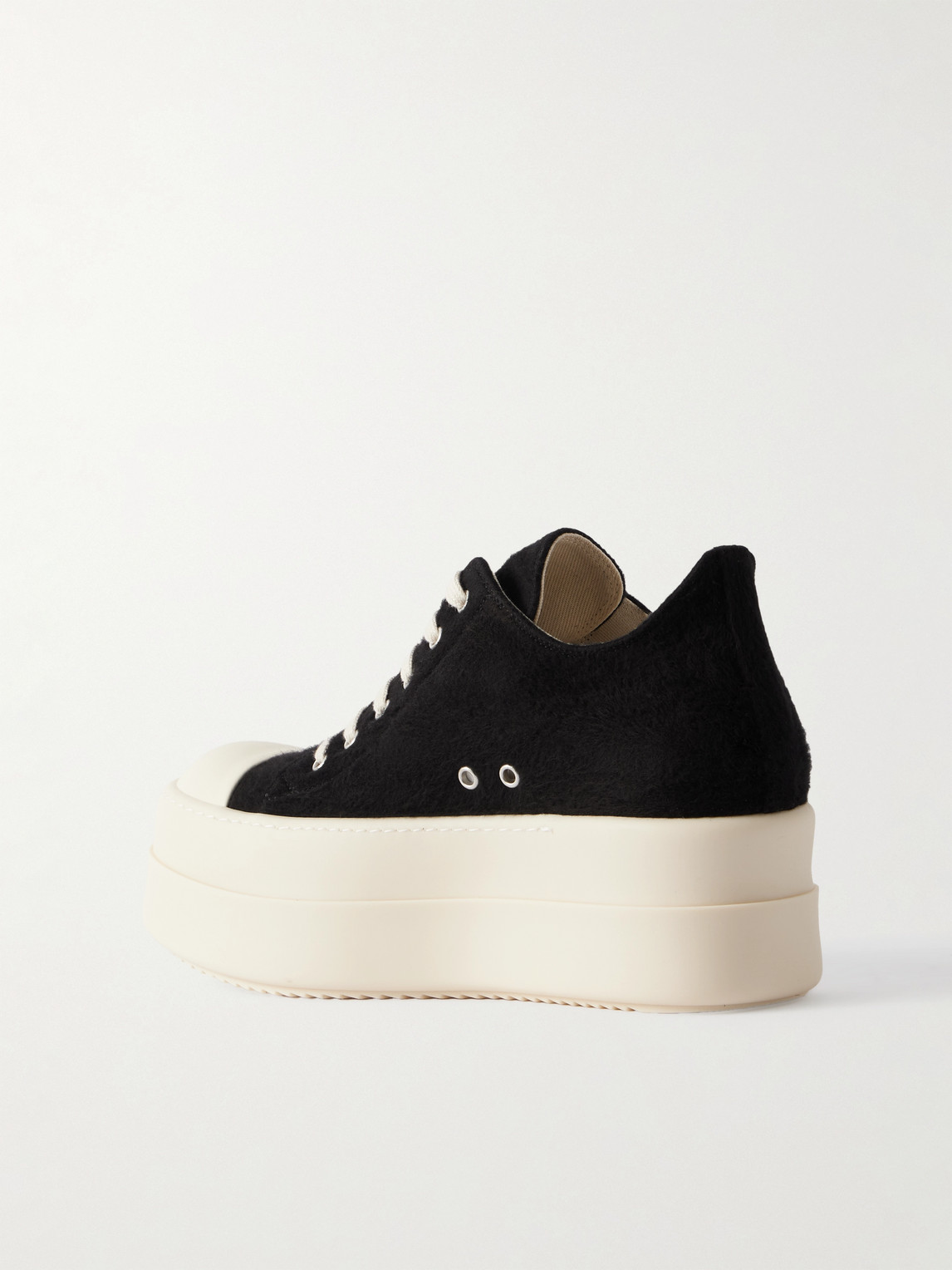 Rick Owens Drkshdw Double Bumper Platform Brushed-cotton Sneakers In Black