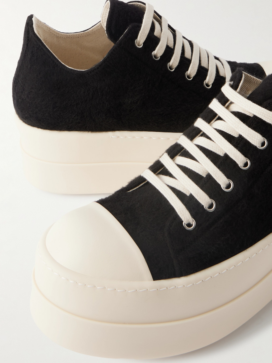 Rick Owens Drkshdw Double Bumper Platform Brushed-cotton Sneakers In Black