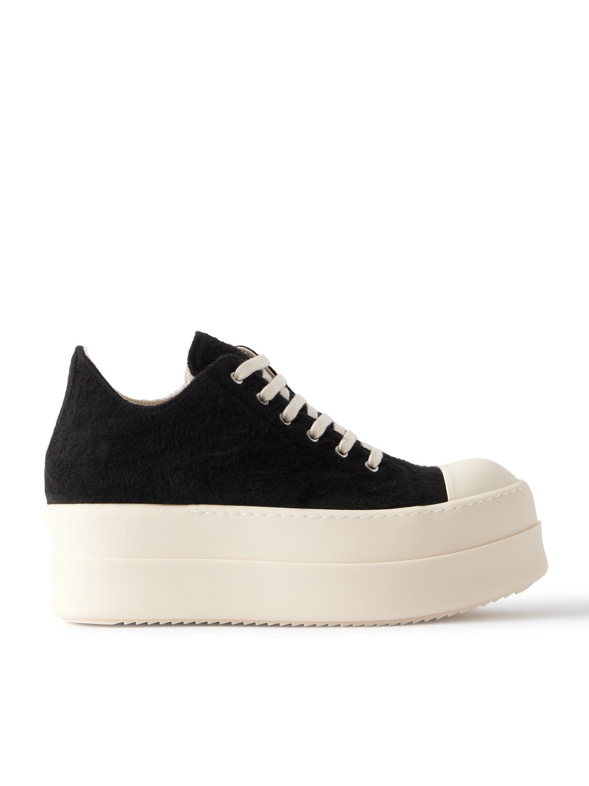 Rick Owens Drkshdw Double Bumper Platform Brushed-cotton Sneakers In Black