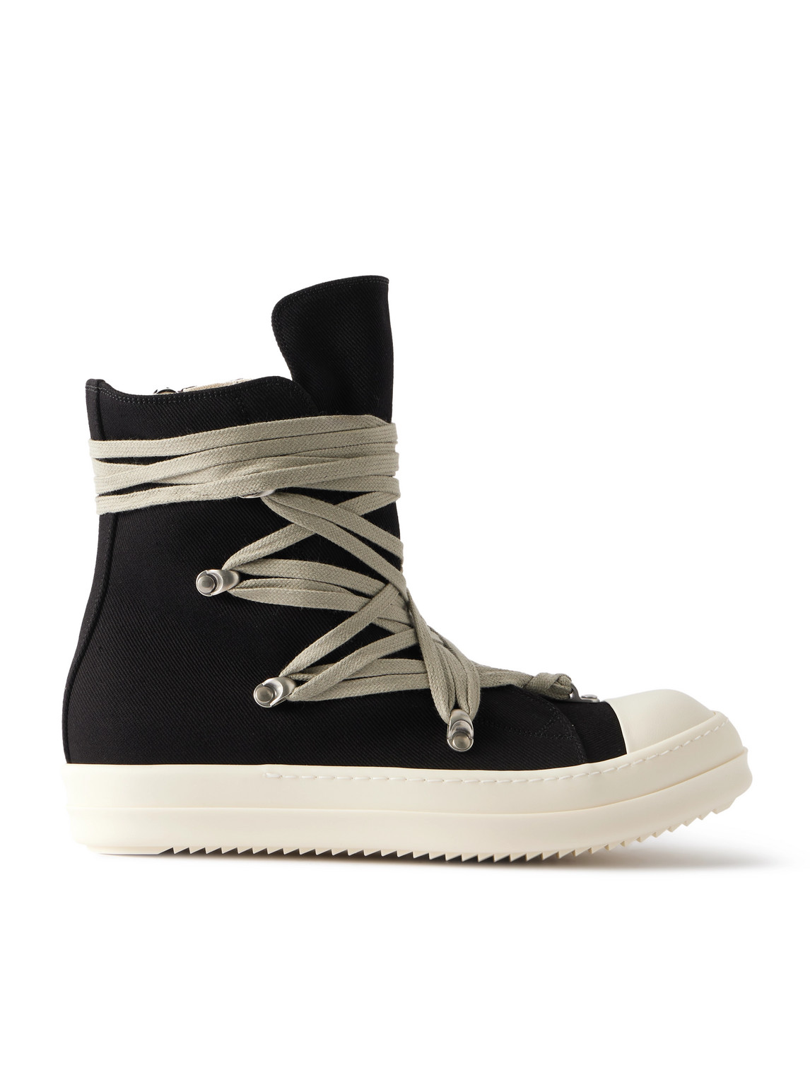 Rick Owens Drkshdw Megalace Denim High-top Sneakers In Black