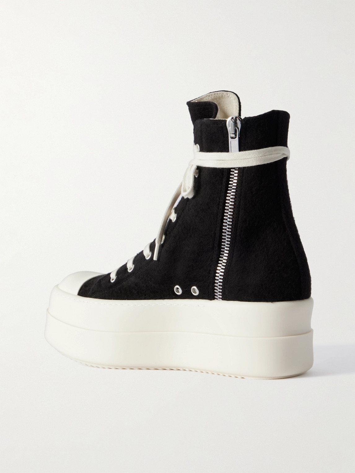 Rick Owens Drkshdw Double Bumper Exaggerated-sole Plush Sneakers In Black