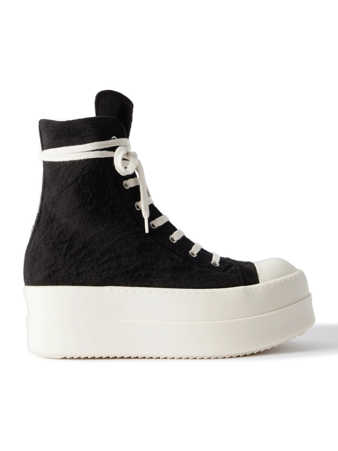 Rick Owens Drkshdw Double Bumper Exaggerated-sole Plush Sneakers In Black