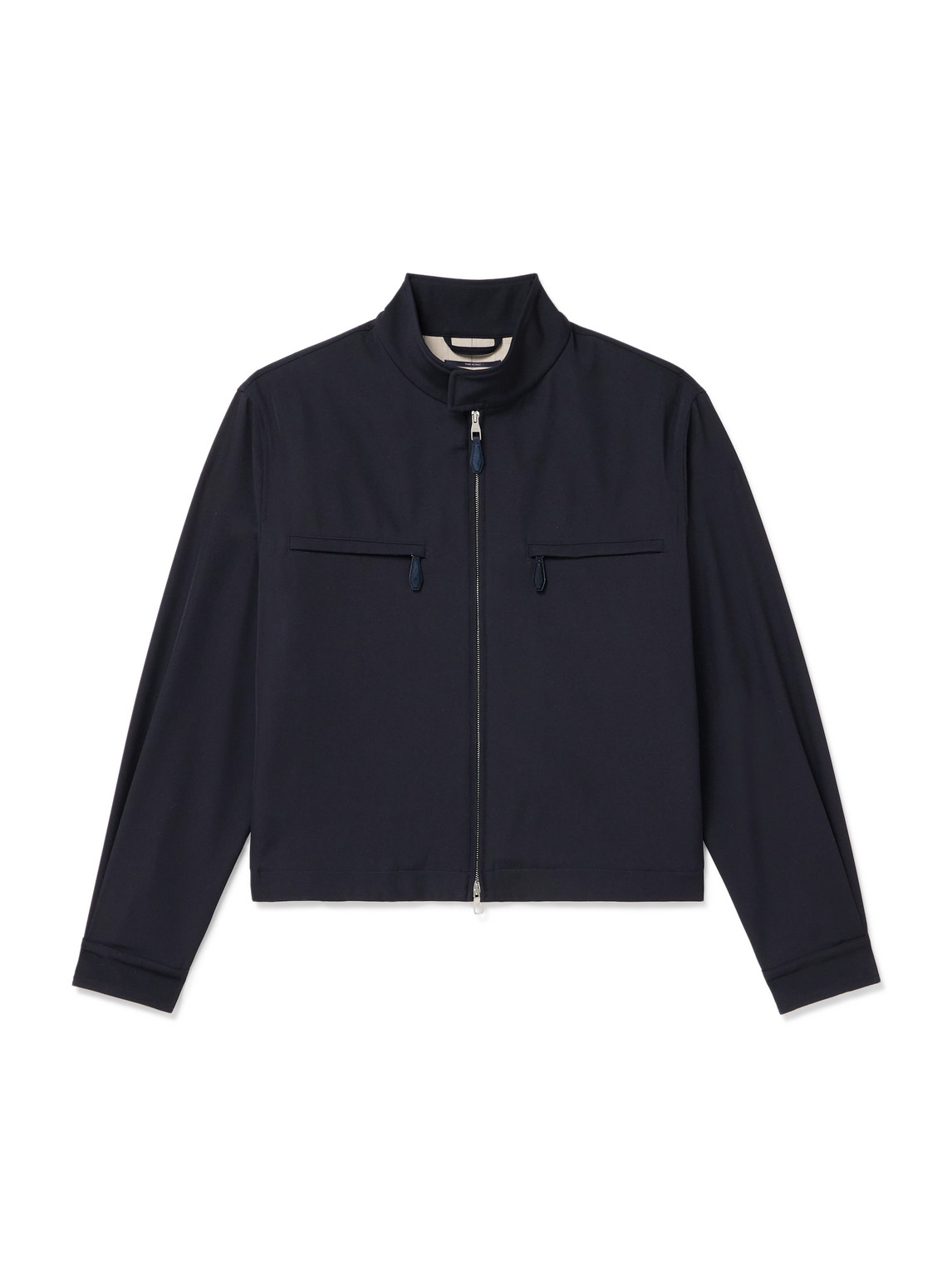 Dunhill Tech-wool Twill Blouson Jacket In Blue