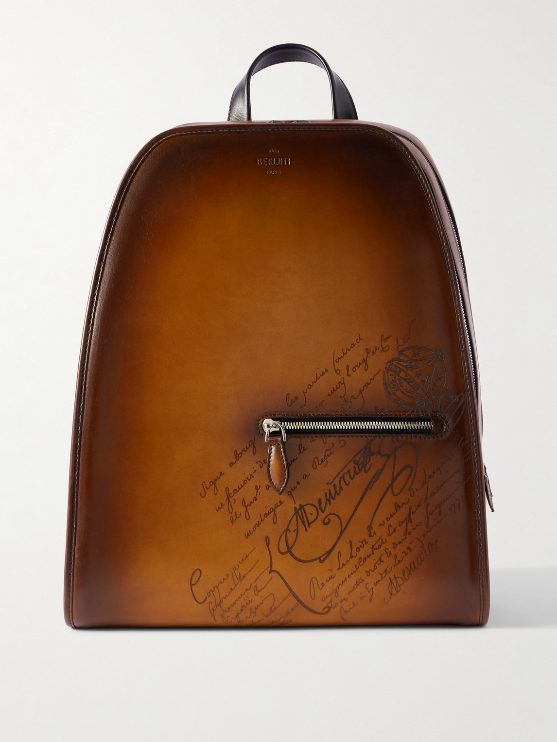 Berluti Working Day Scritto Venezia Leather and Twill Backpack - Men