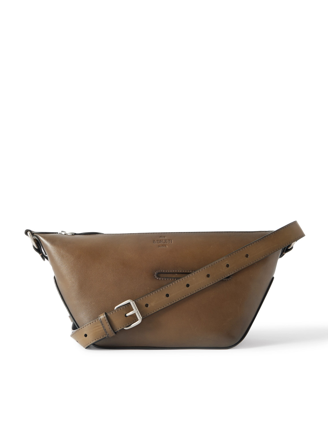 Berluti Toujours Scritto Venezia Leather Messenger Bag In Brown