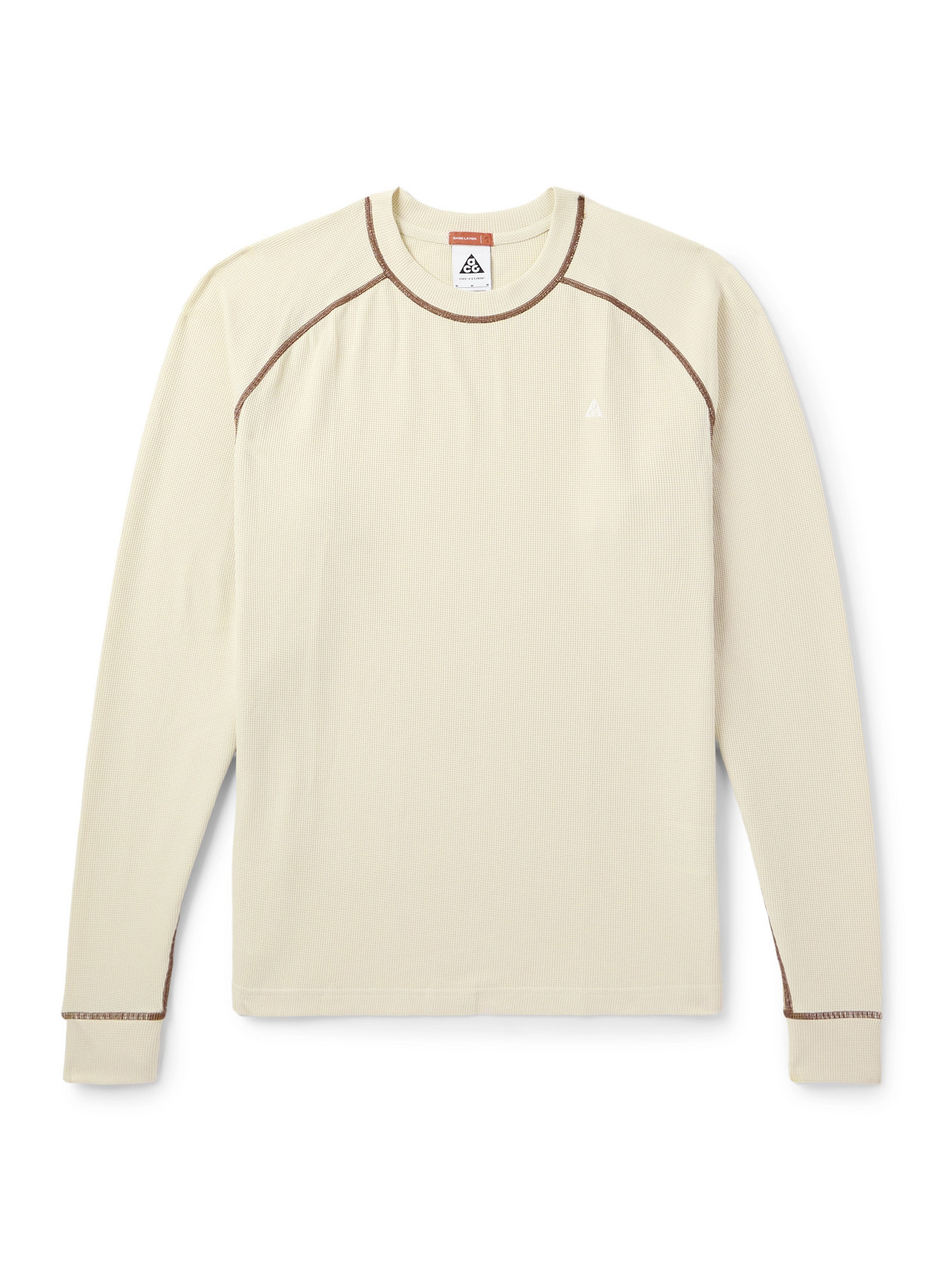 Nike Acg Chinati Logo-embroidered Waffle-knit Dri-fit Adv Base Layer In Neutral