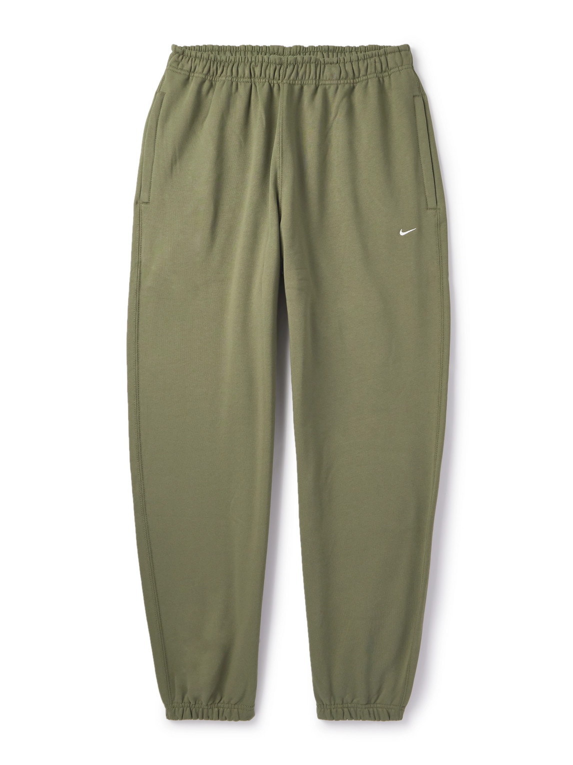 Solo Swoosh Tapered Logo-Embroidered Cotton-Blend Jersey Sweatpants