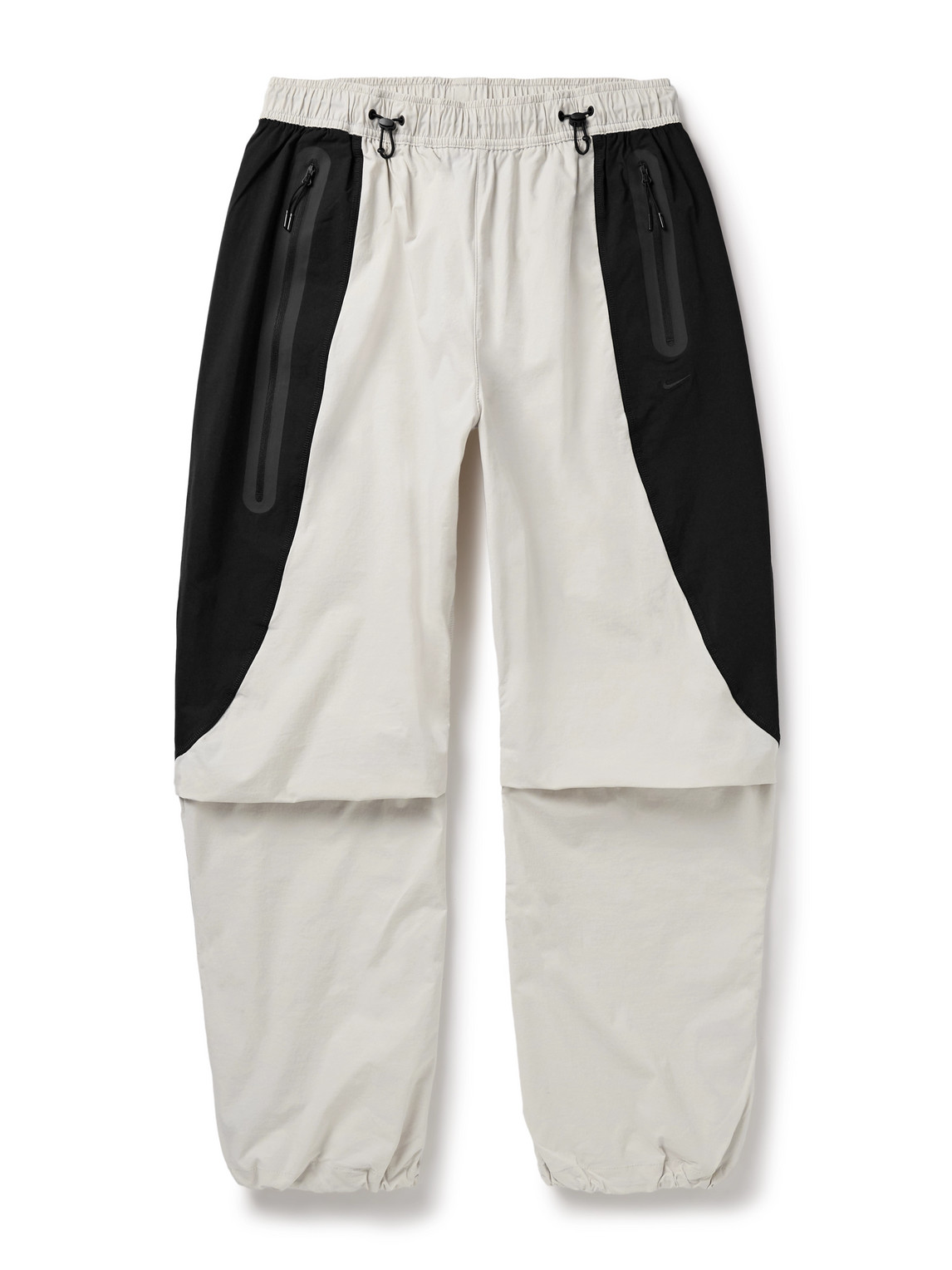 Nike Men's Tech Dri-fit Woven Color-block Oversized Pants In White