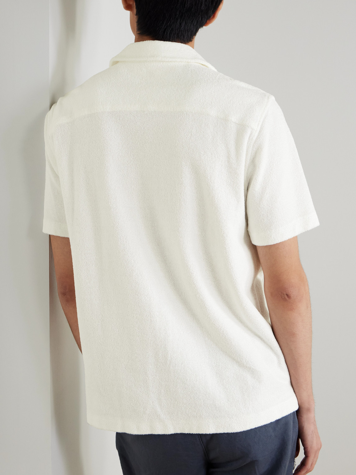 Orlebar Brown Howell Camp-collar Cotton-terry Shirt In White