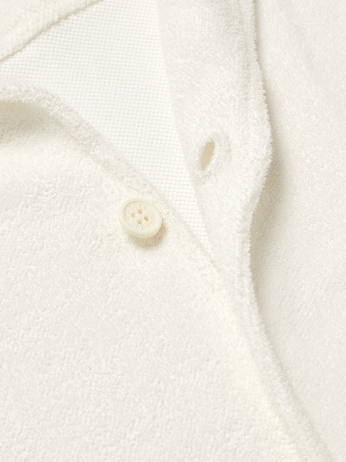 Orlebar Brown Howell Camp-collar Cotton-terry Shirt In White