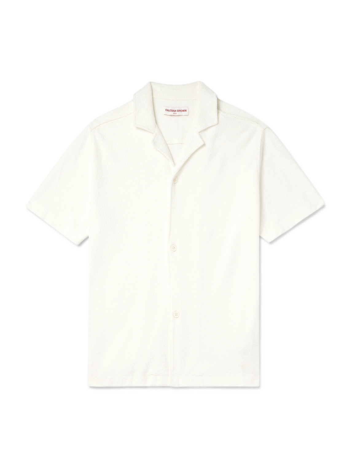 Orlebar Brown Howell Camp-collar Cotton-terry Shirt In White