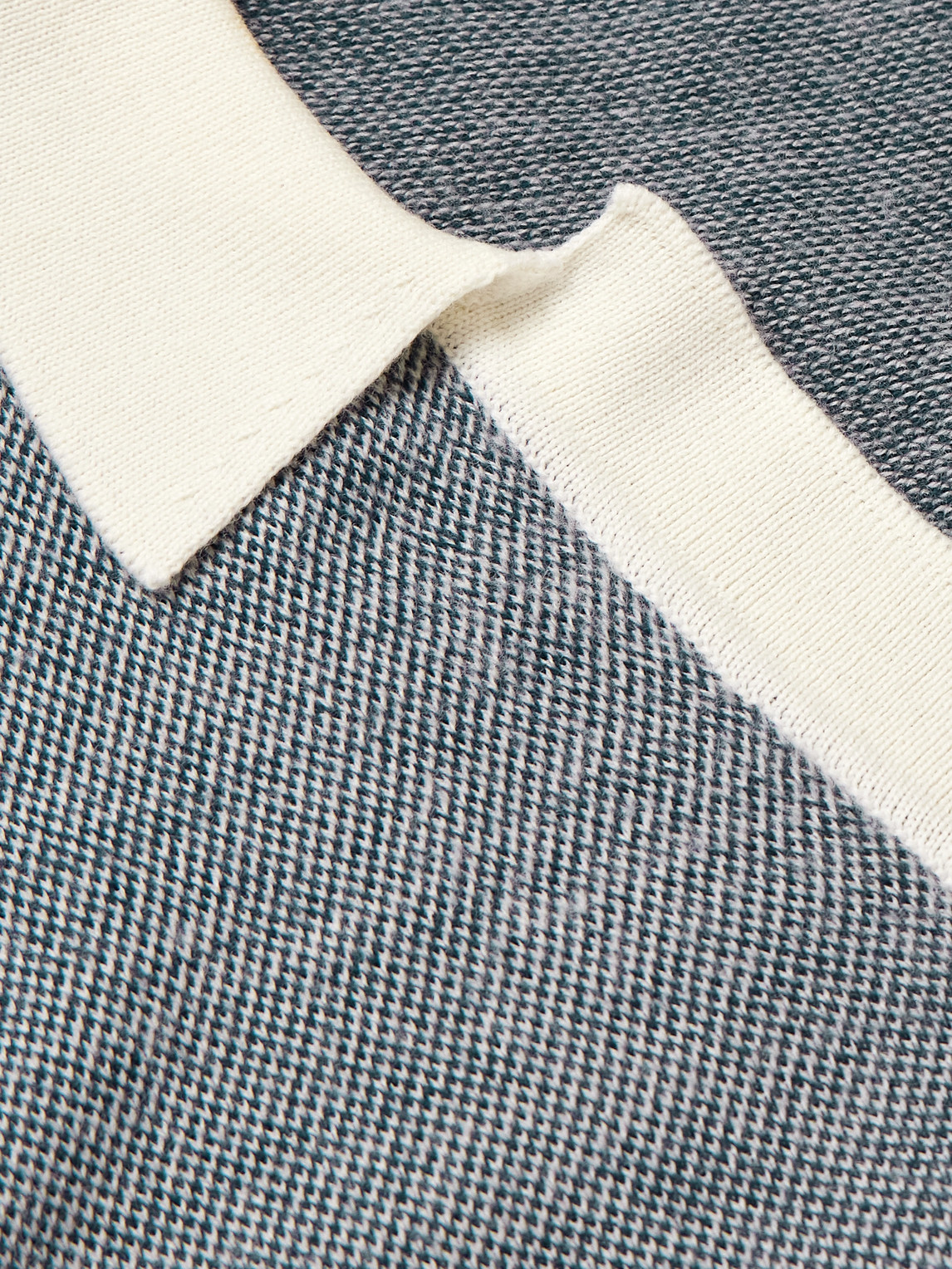 Orlebar Brown Horton Slim-fit Merino Wool And Cotton-blend Polo Shirt In Gray