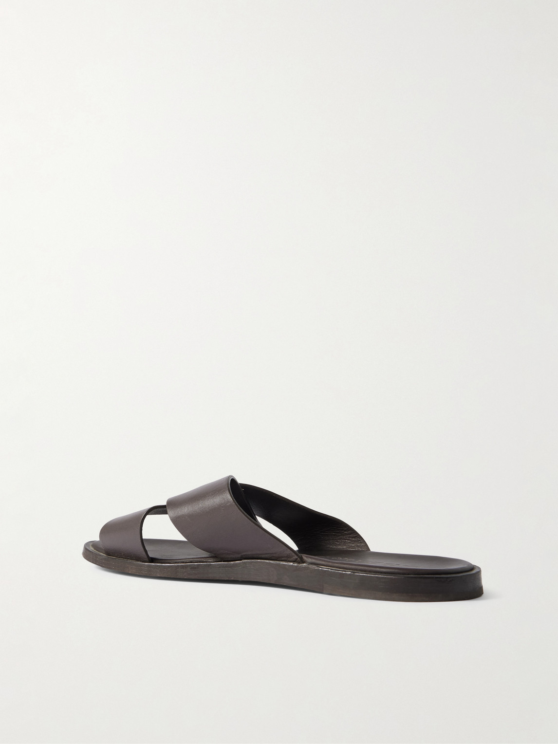 Orlebar Brown Muro Leather Sandals In Brown