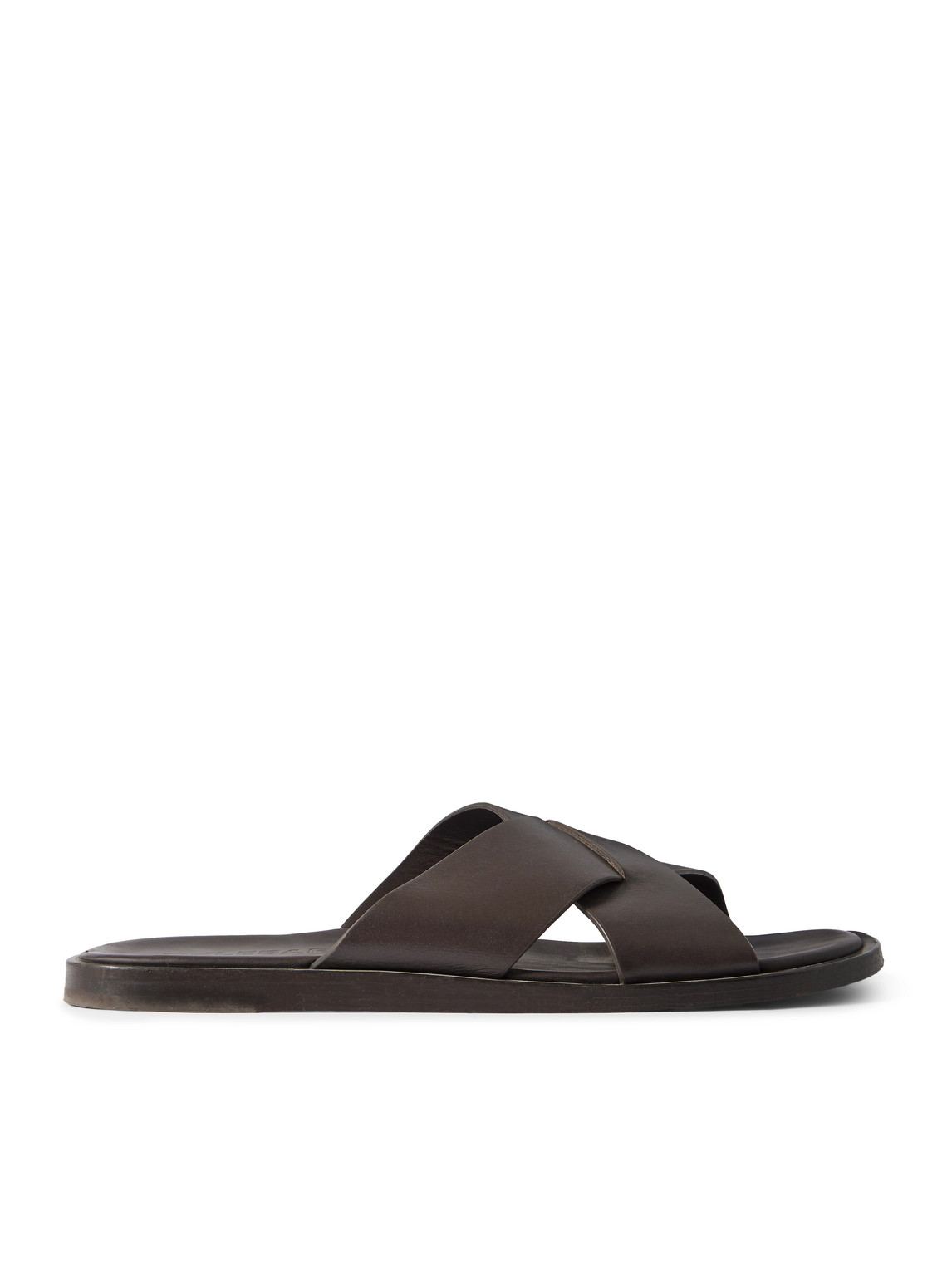 Orlebar Brown Muro Leather Sandals In Brown