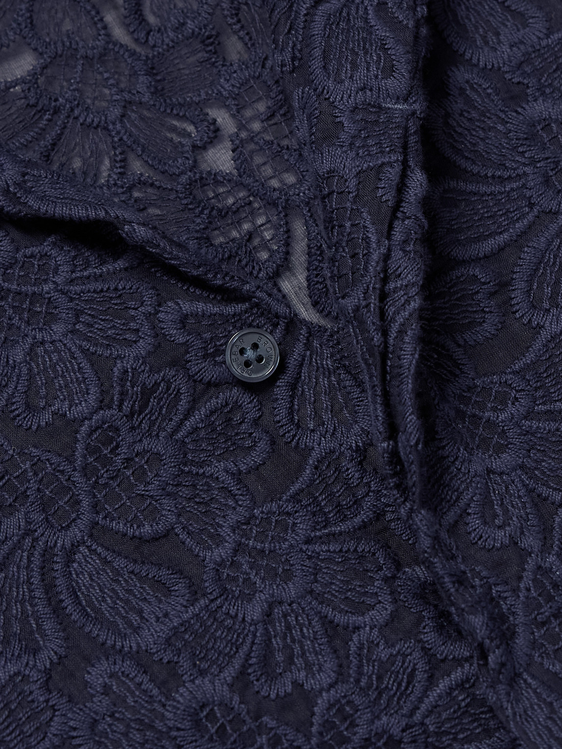 Orlebar Brown Maitan Camp-collar Embroidered Cotton Shirt In Blue