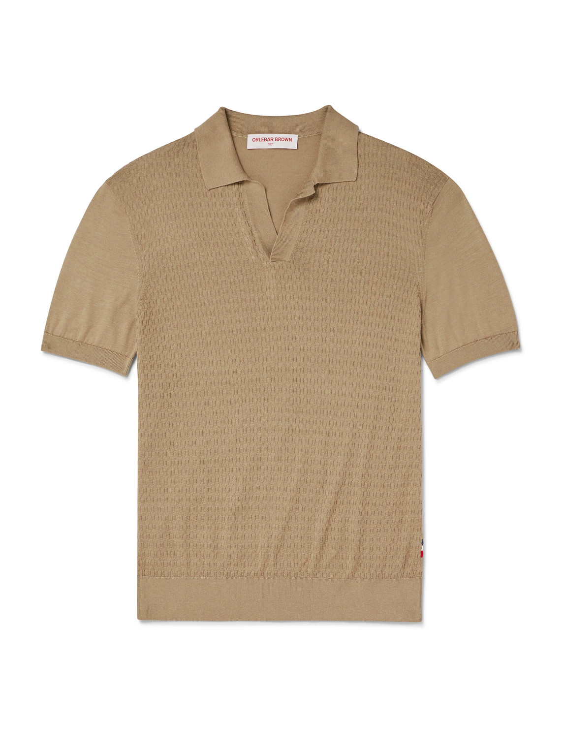 Orlebar Brown Horton Slim-fit Mulberry Silk And Organic Cotton-blend Polo Shirt In Brown