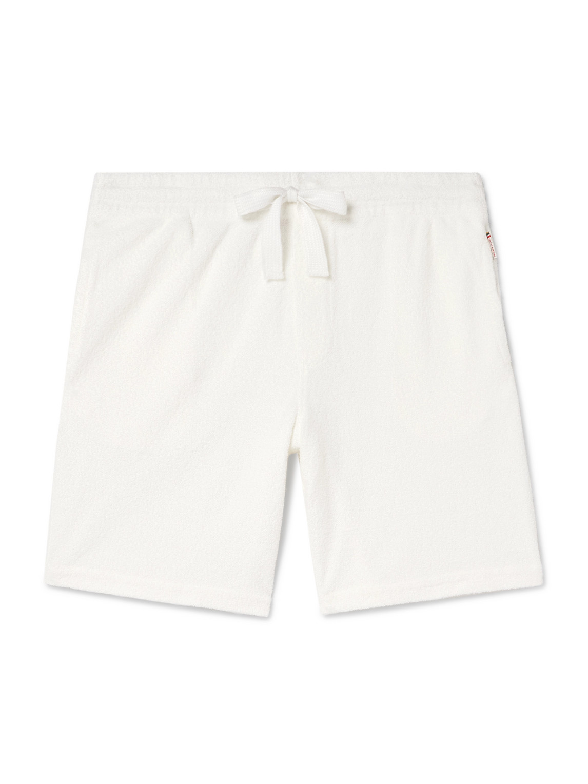 Orlebar Brown Trevone Straight-leg Organic Cotton-terry Drawstring Shorts In Neutral