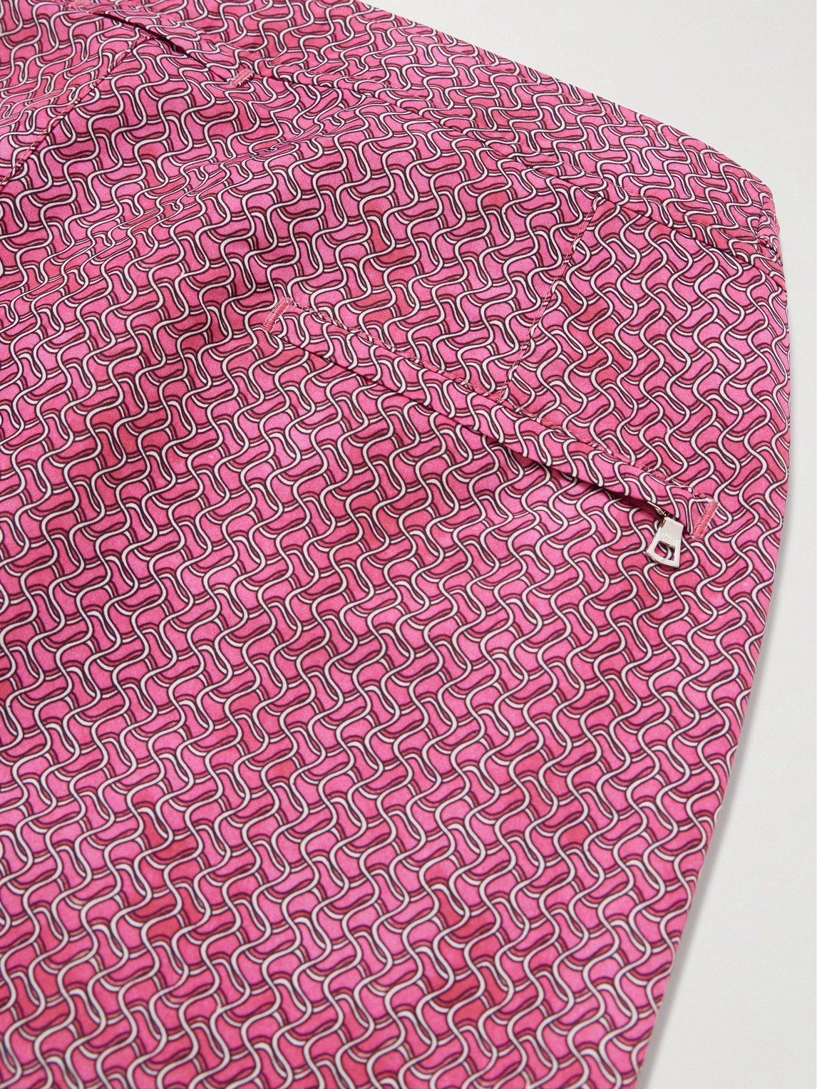 Orlebar Brown Bulldog Riptide Straight-leg Mid-length Printed Recycled Swim Shorts In Pink