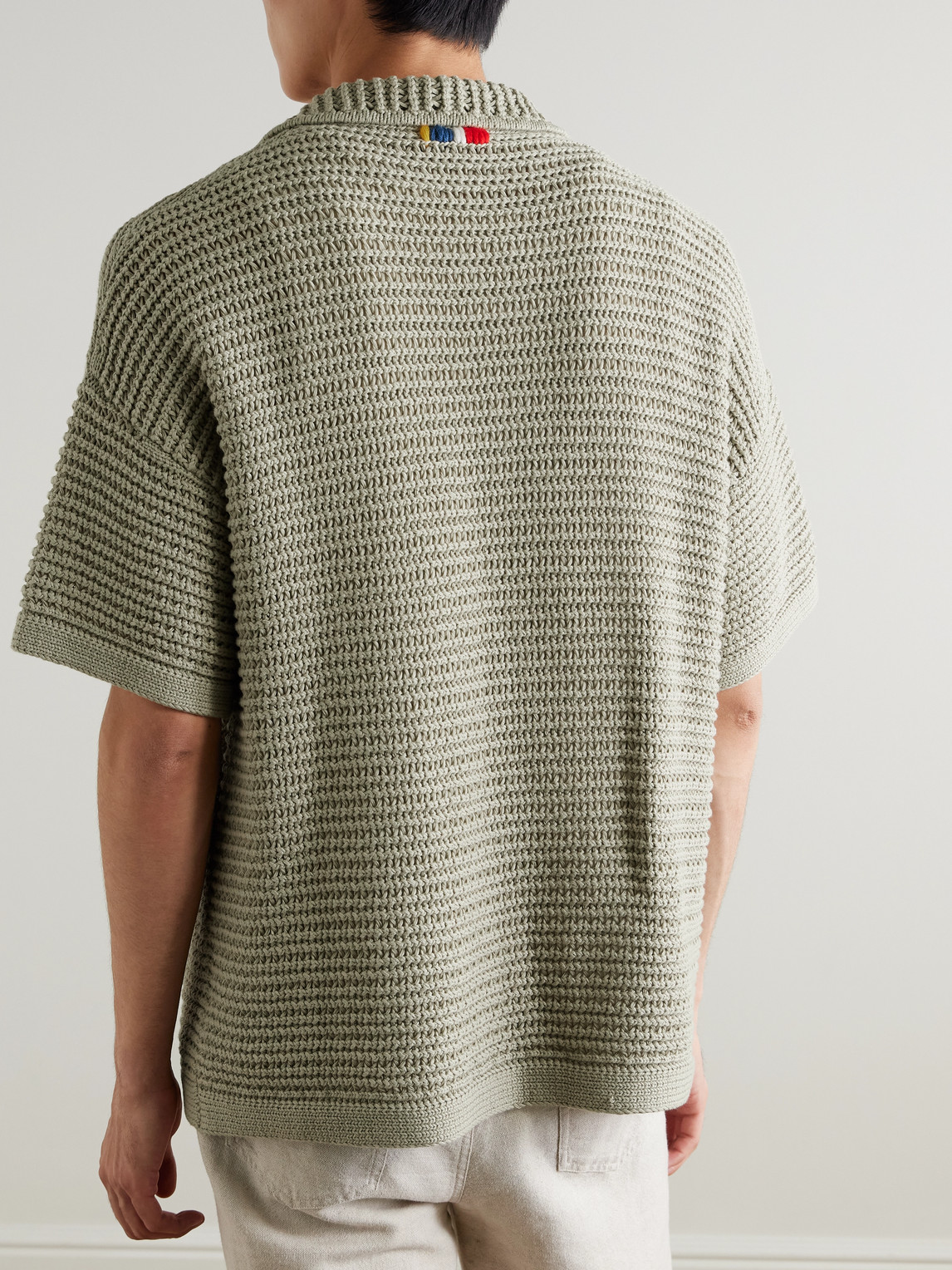Orlebar Brown Thomas Open-knit Organic Cotton Shirt In Brown