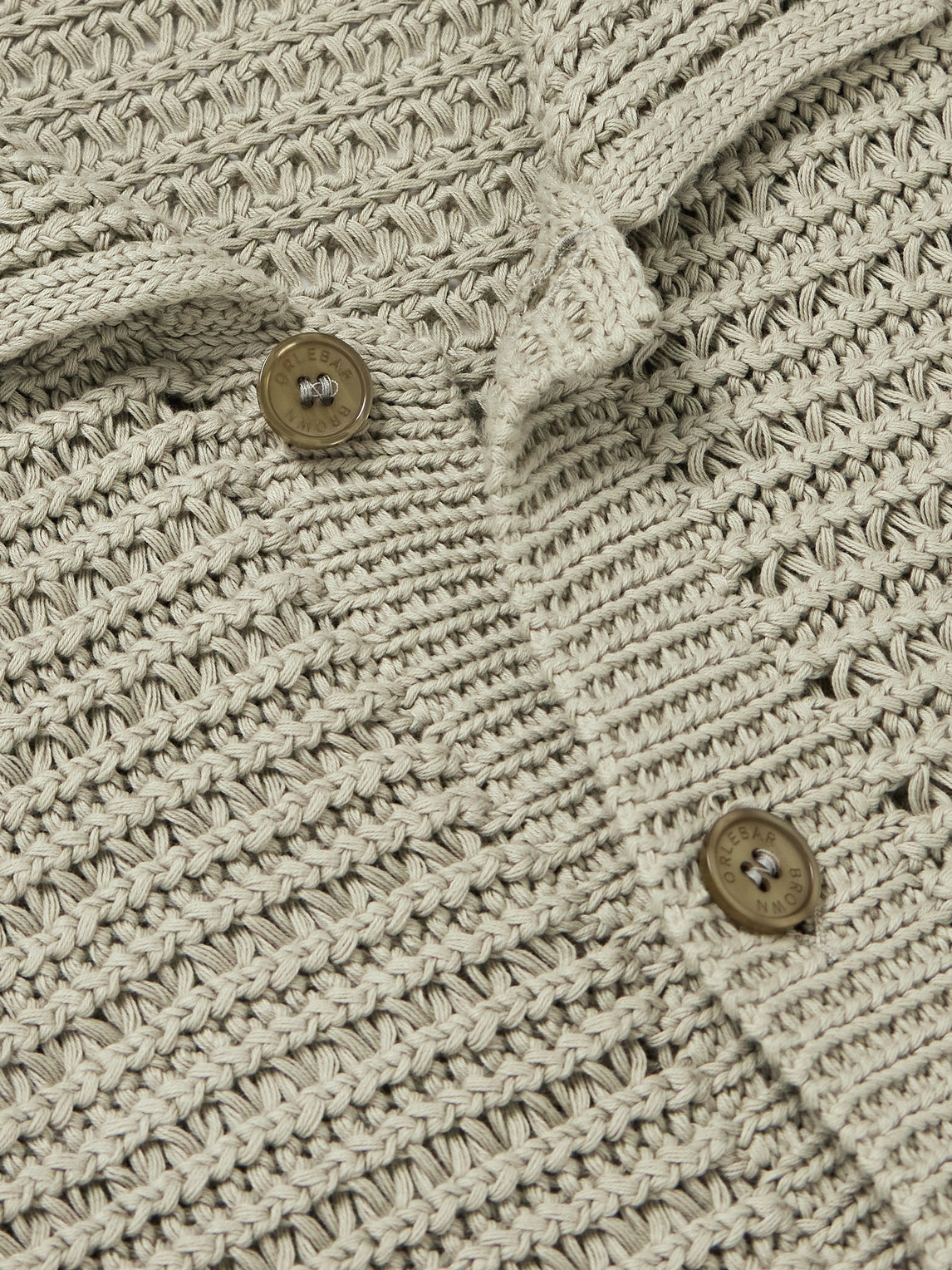 Orlebar Brown Thomas Open-knit Organic Cotton Shirt In Brown