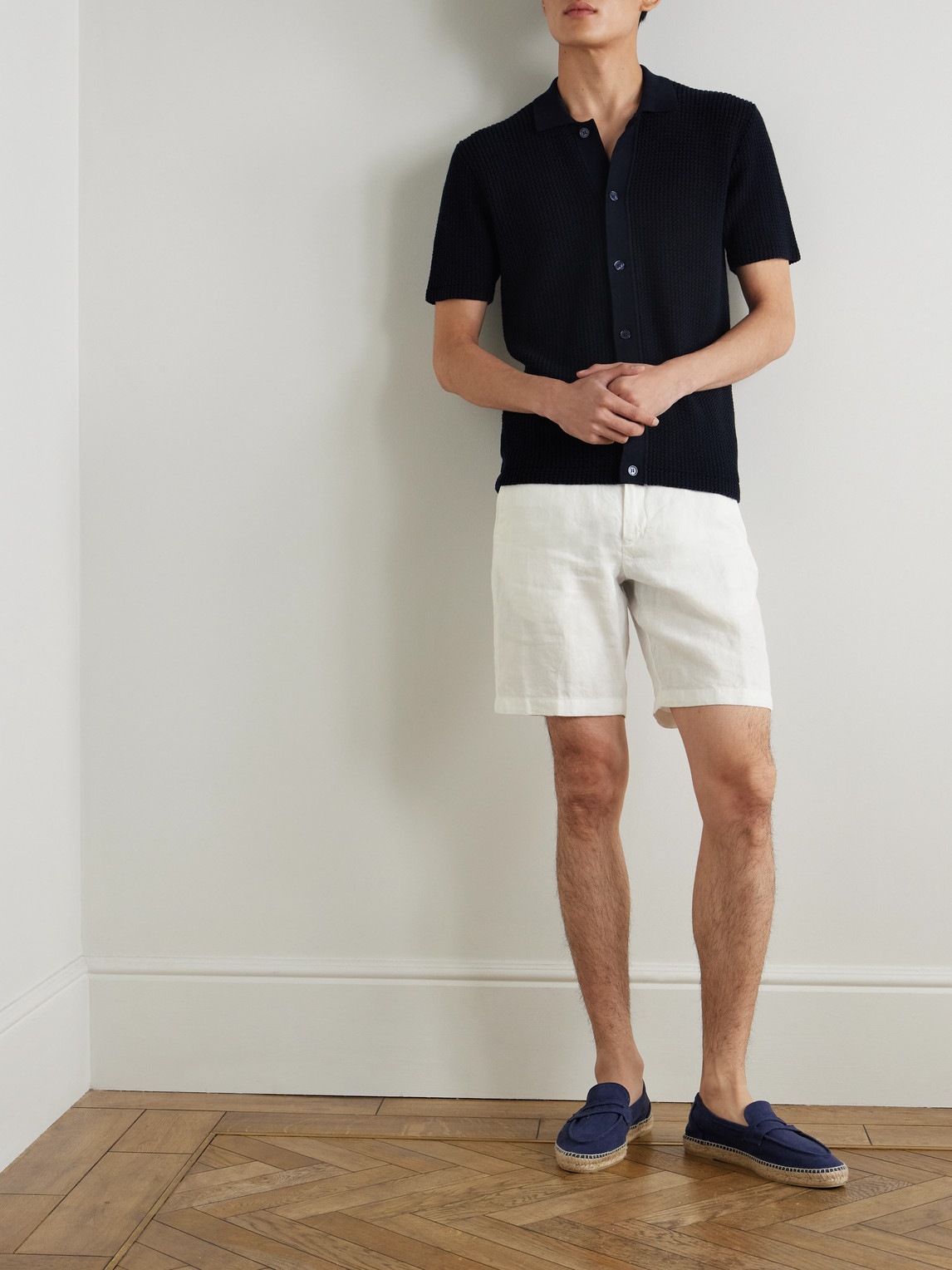 Orlebar Brown Norwich Straight-leg Linen Shorts In White