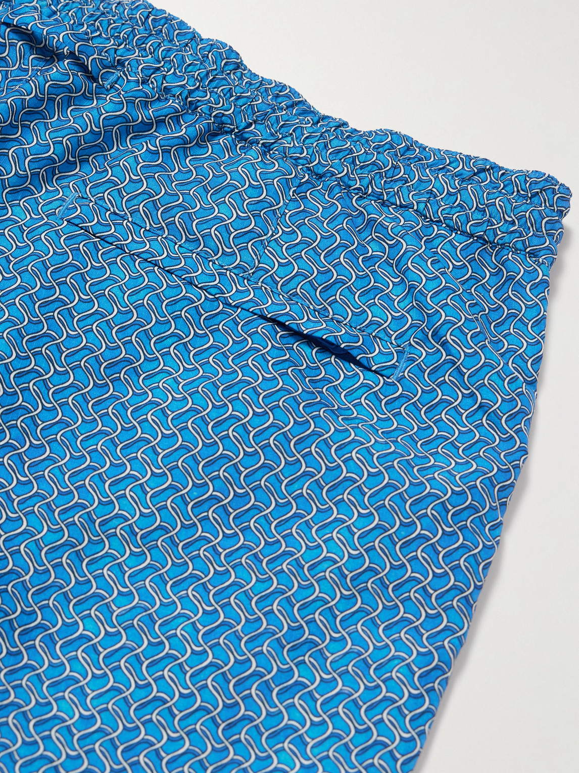 Orlebar Brown Standard Riptide Straight-leg Mid-length Printed Swim Shorts In Blue