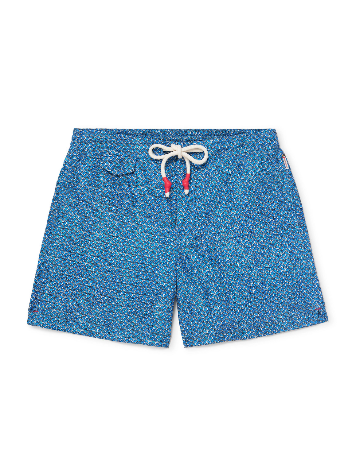 Orlebar Brown Standard Riptide Straight-leg Mid-length Printed Swim Shorts In Blue